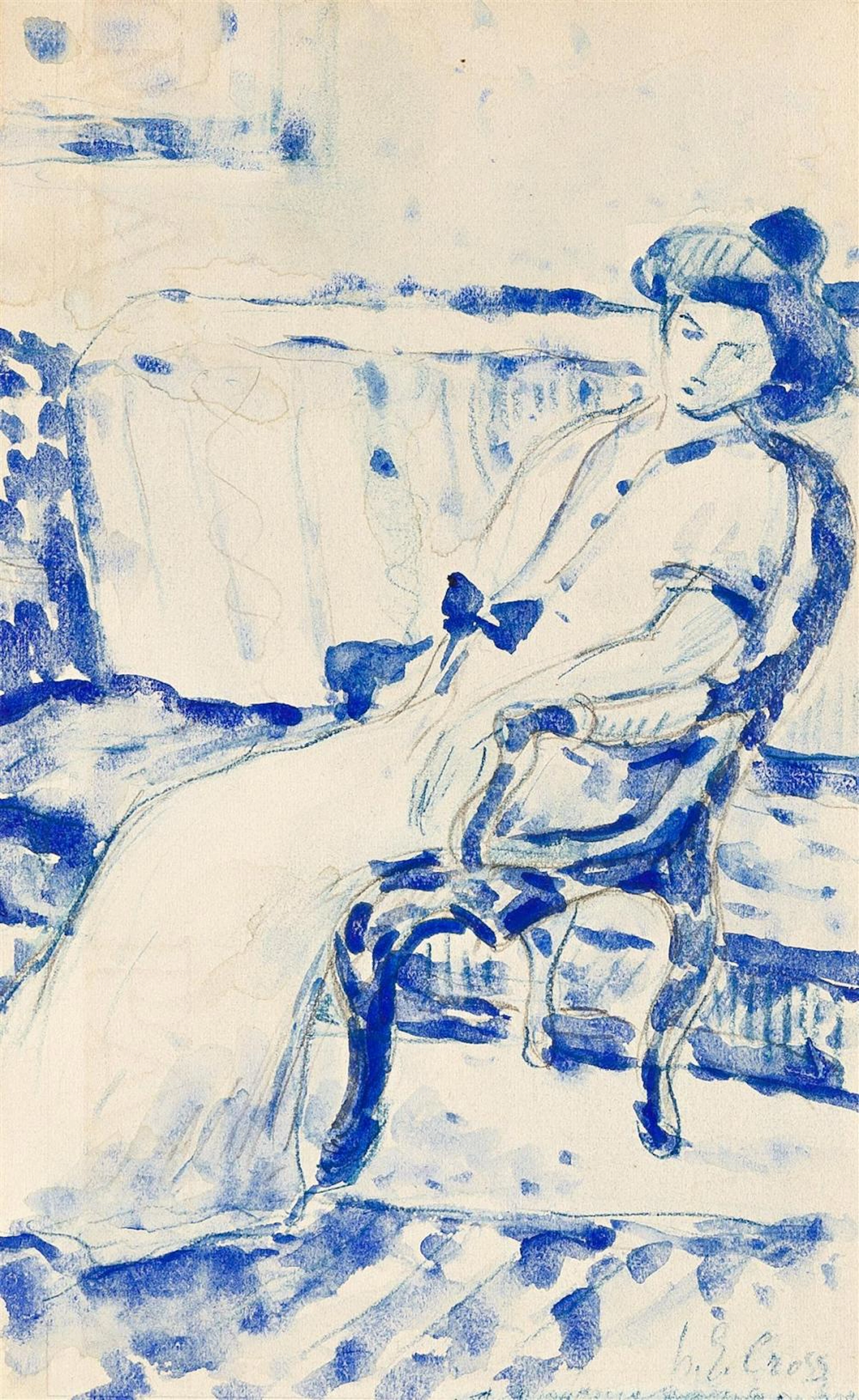 HENRI-EDMOND CROSS Le Repos (Femme dans une Chaise).
