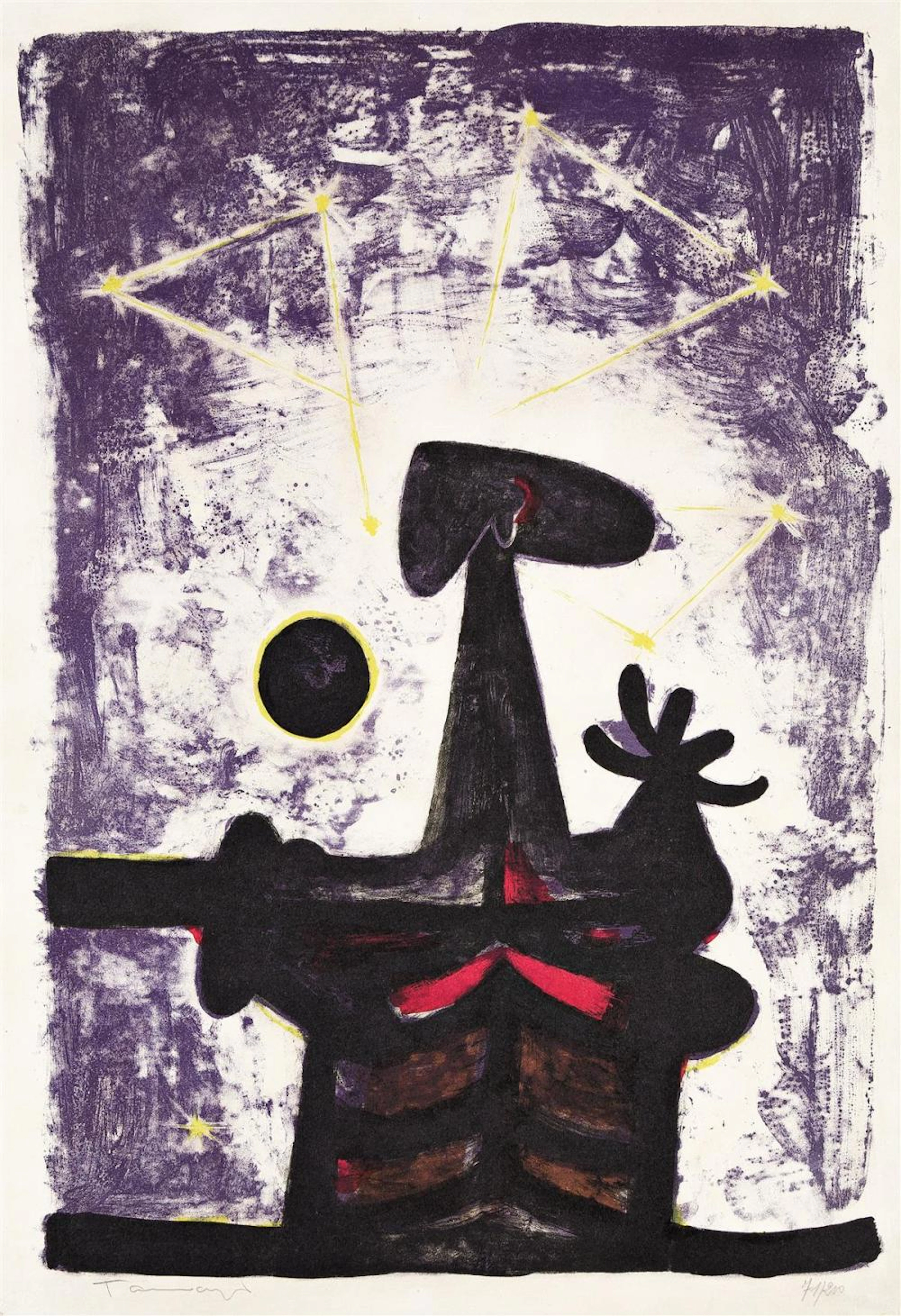 RUFINO TAMAYO Hombre, Luna y Estrellas.