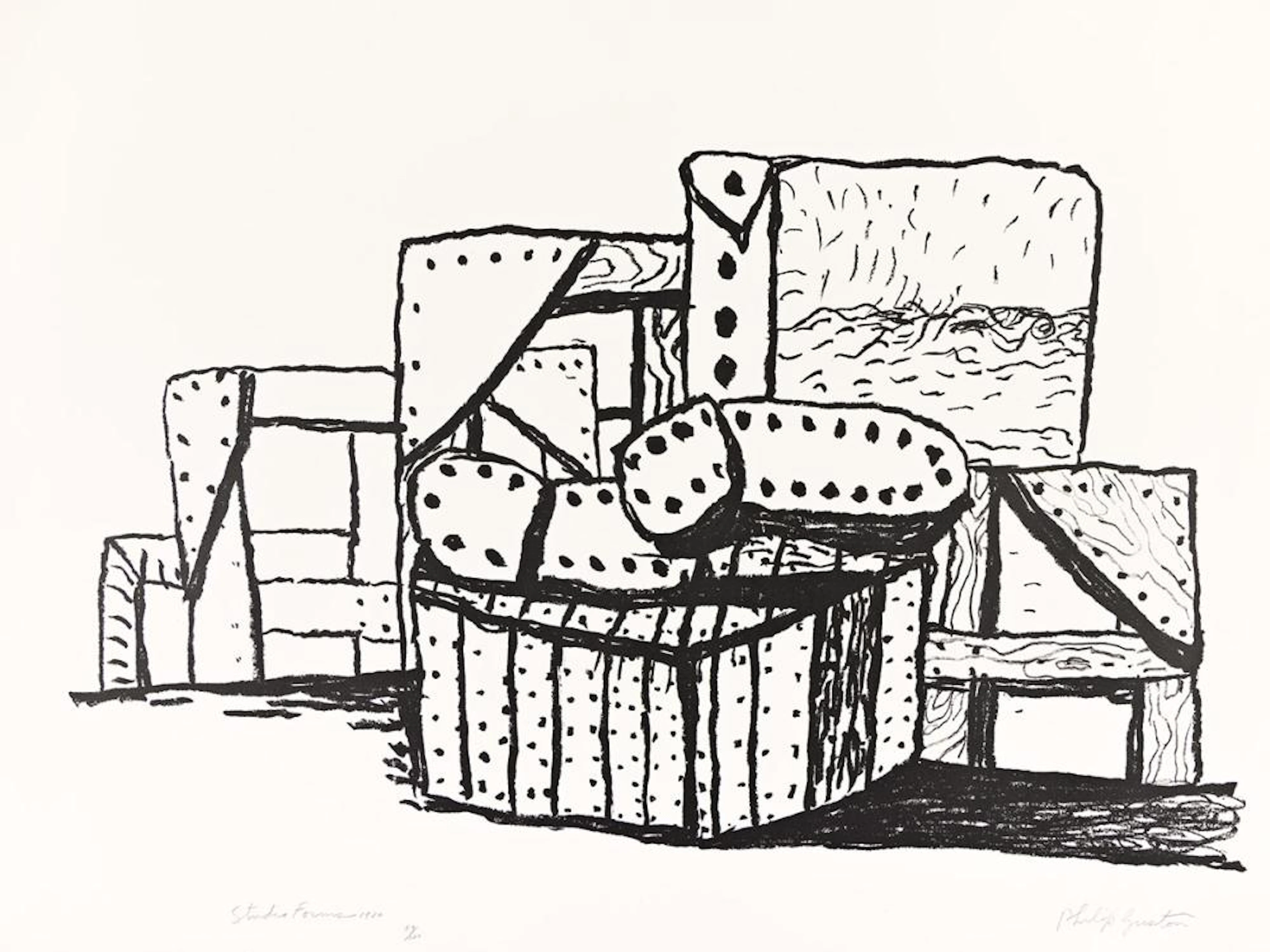 PHILIP GUSTON Studio Forms.