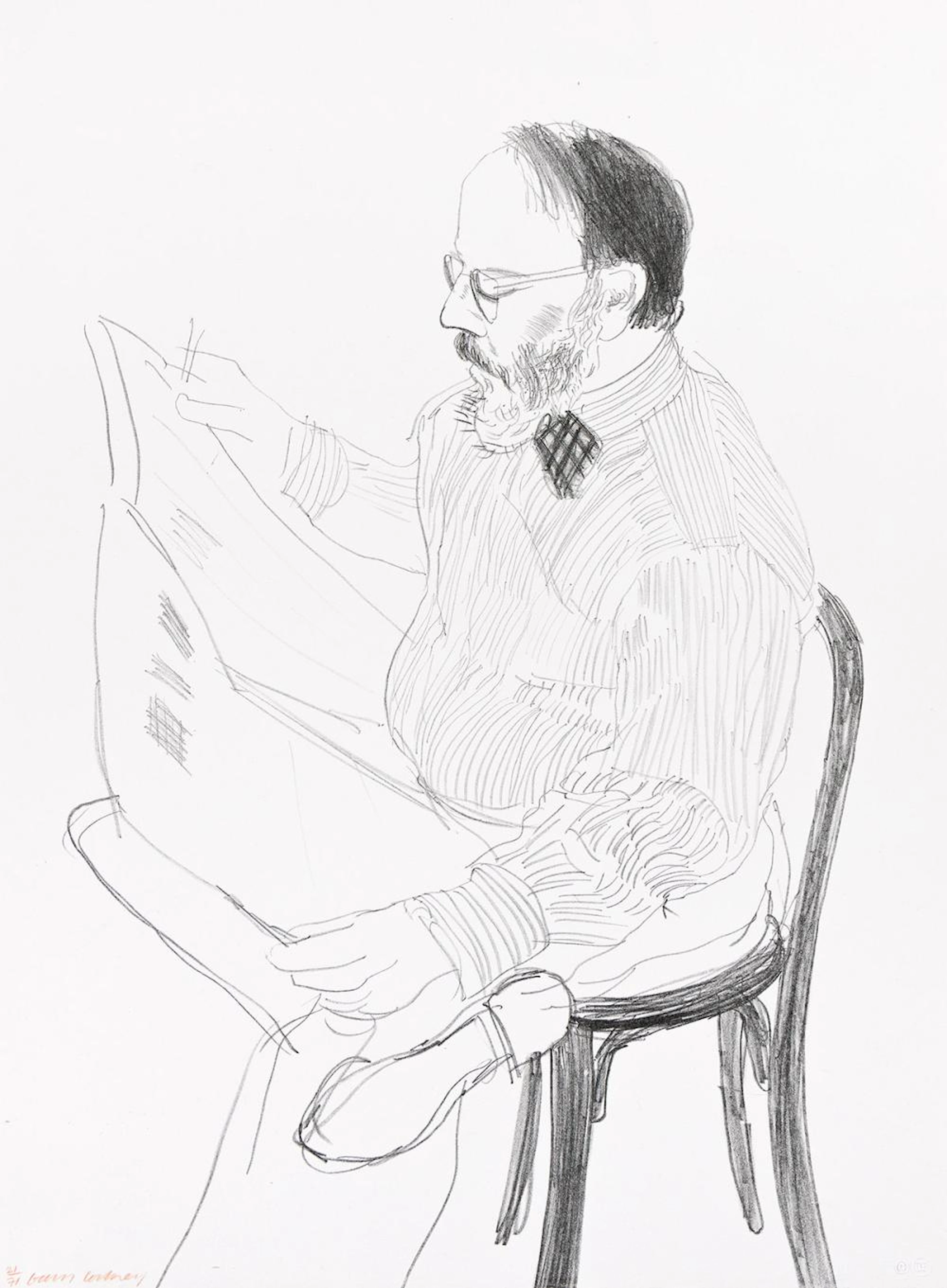DAVID HOCKNEY Henry Reading the Newspaper.