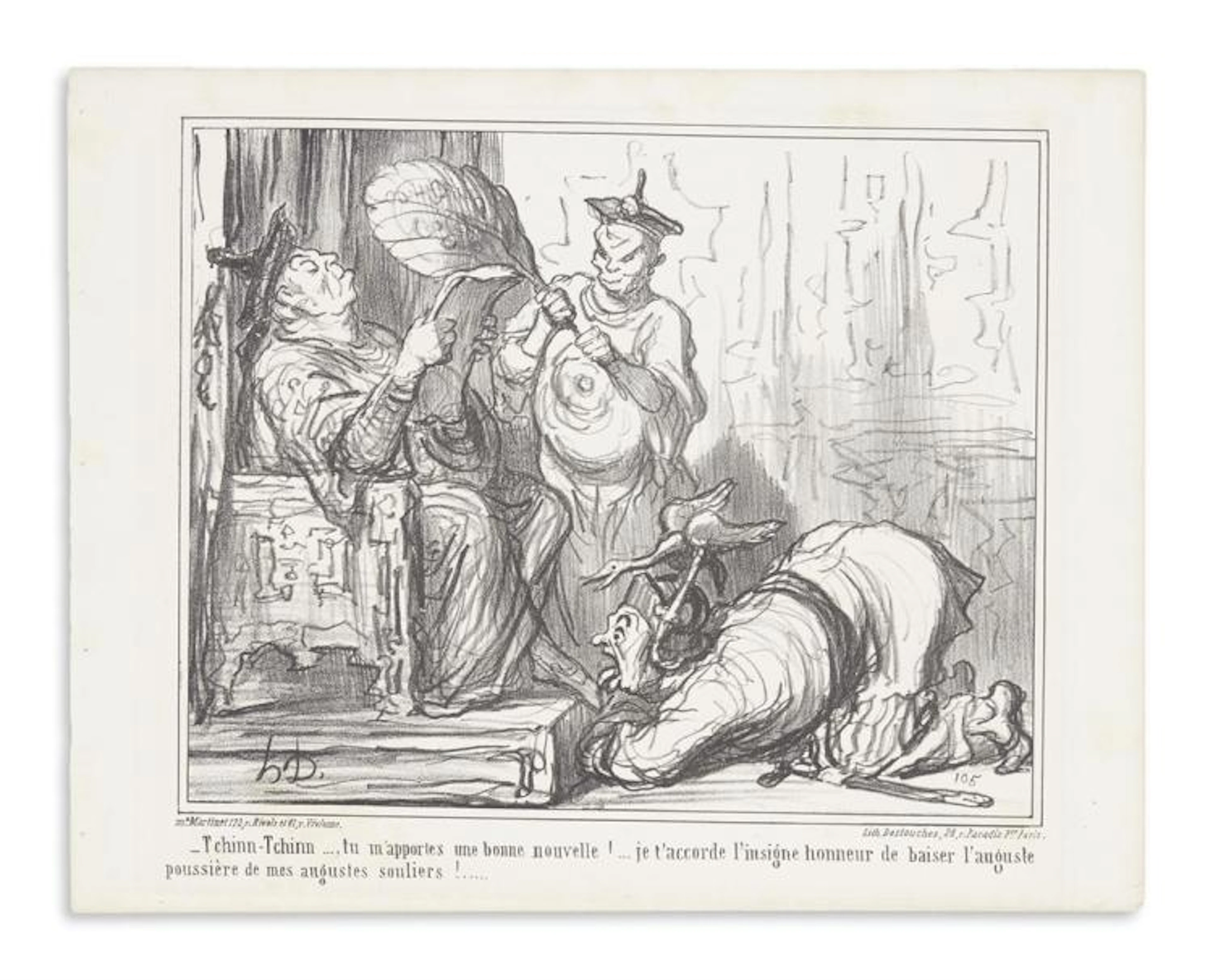 (SATIRE.) Daumier, Honoré. Group of 24 lithographs from mixed series.