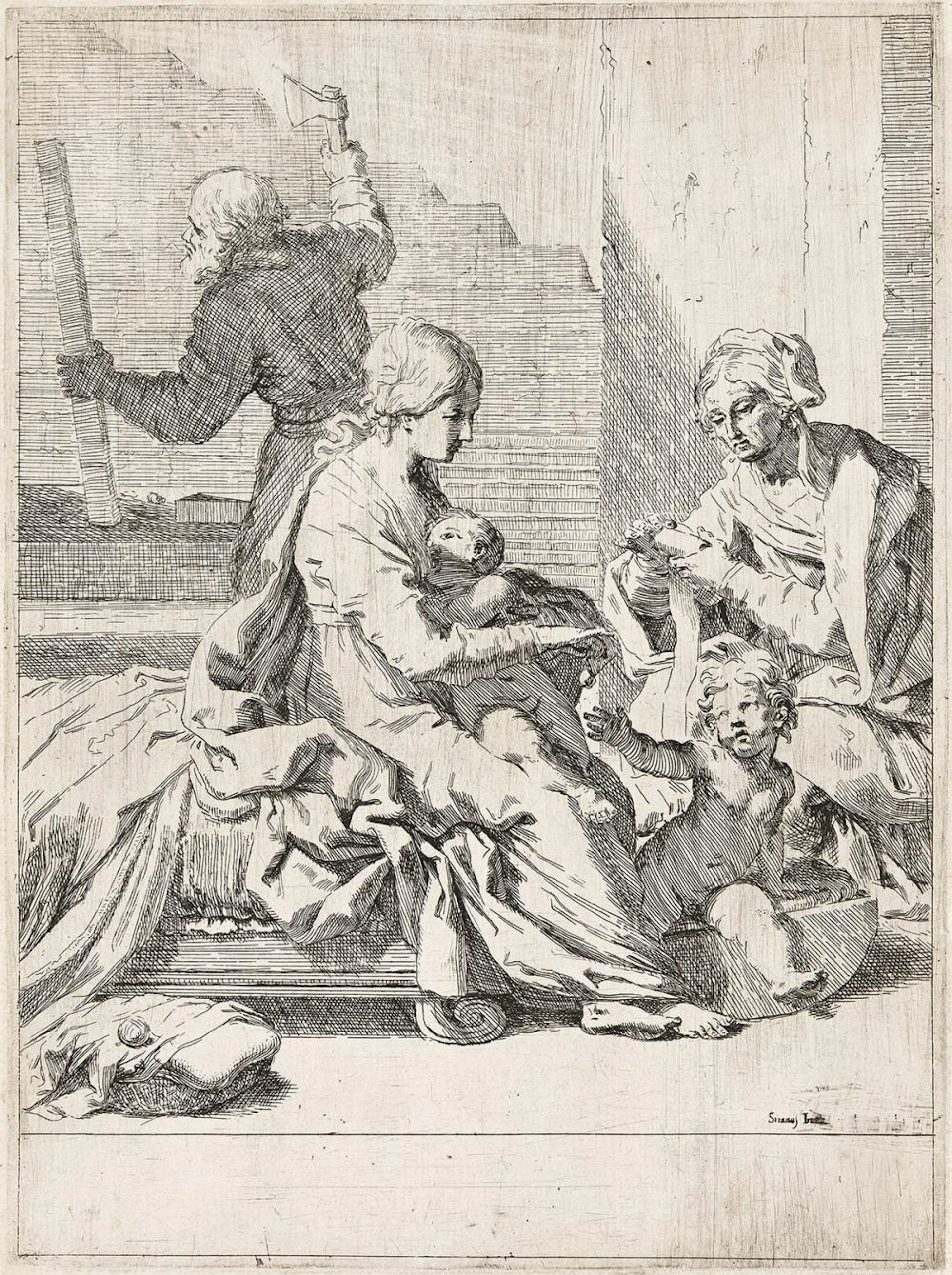 ELISABETTA SIRANI Holy Family with Saint Elizabeth and Saint John the Baptist.