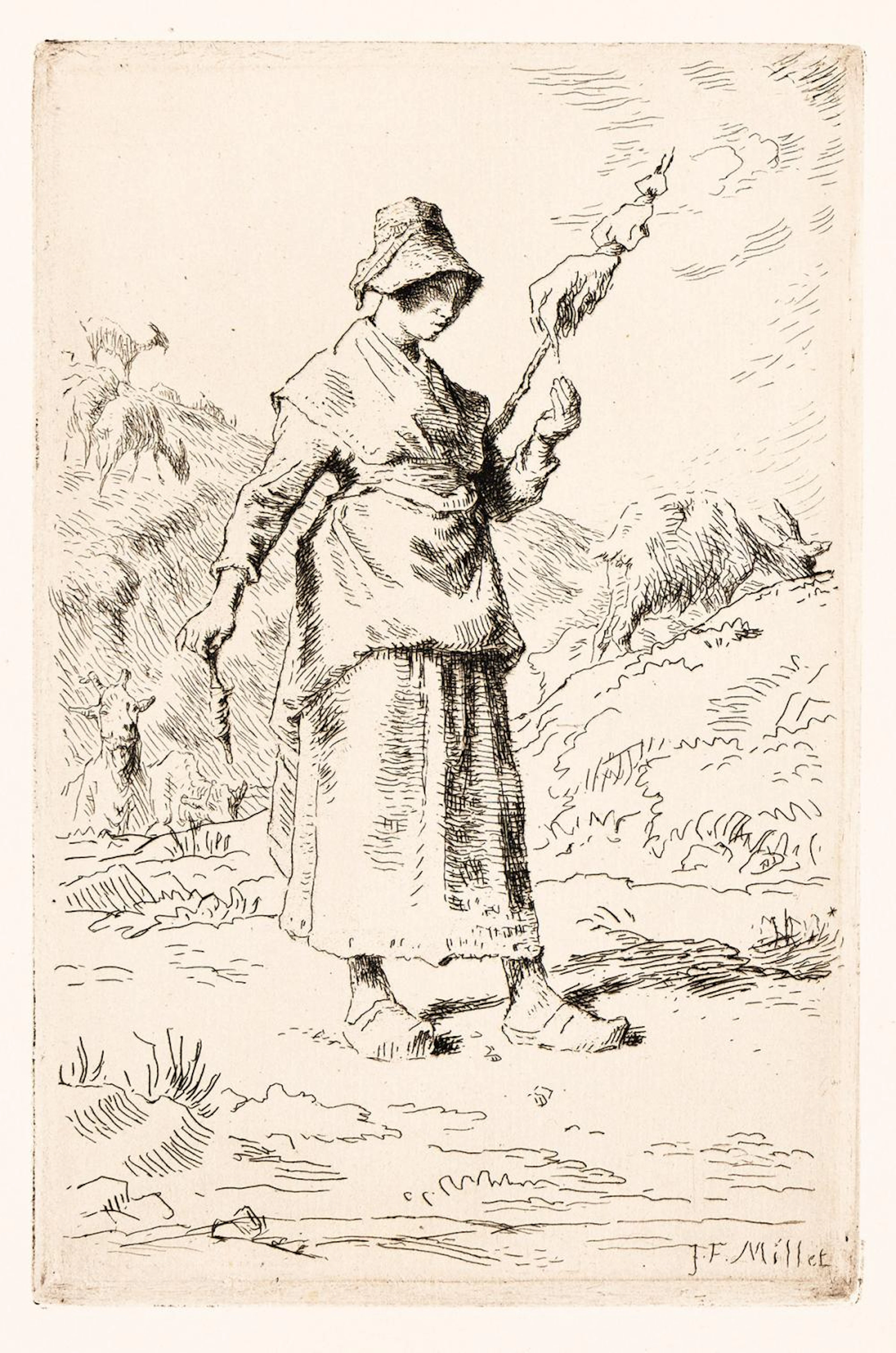 JEAN-FRANÇOIS MILLET La Fileuse Auvergnate.