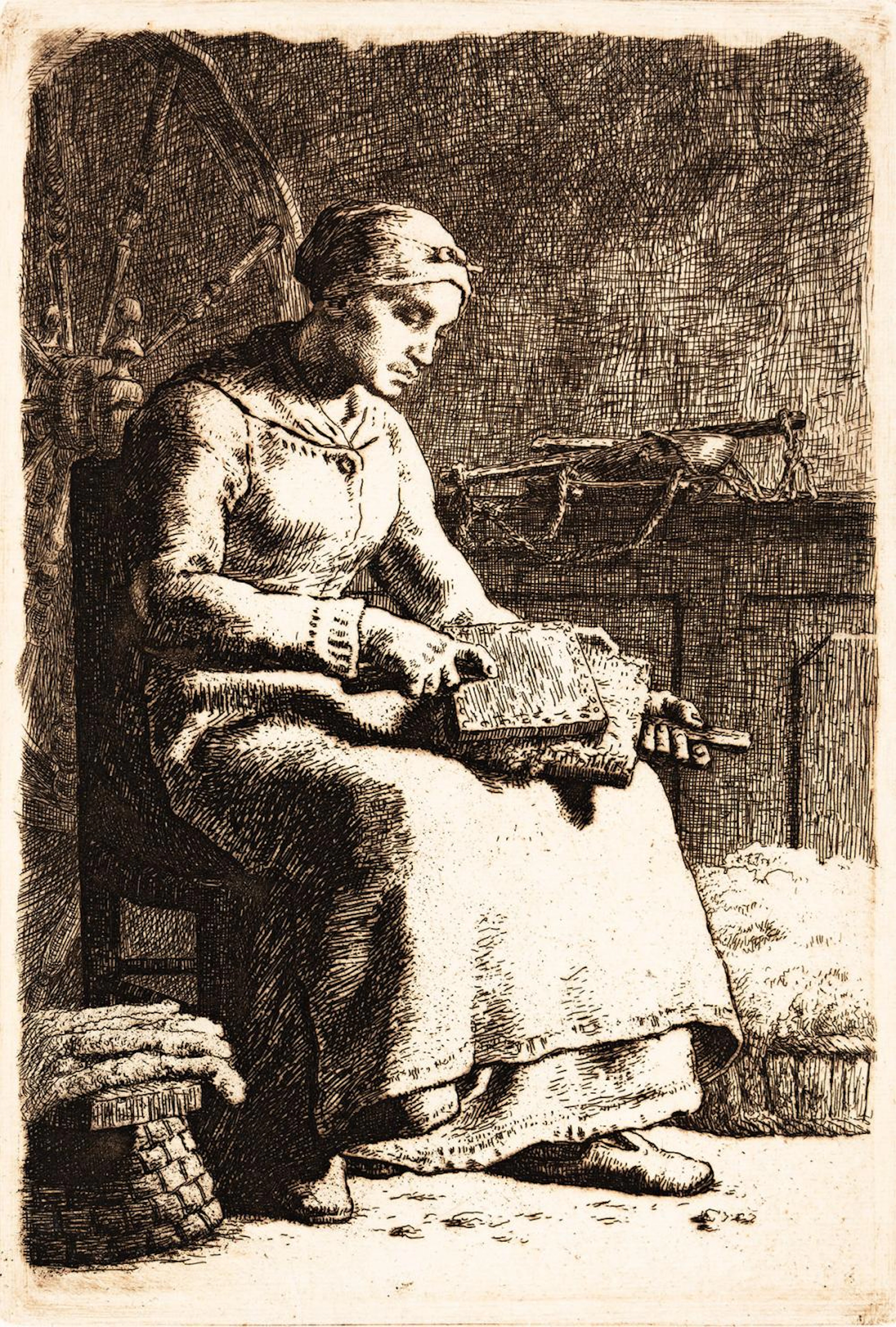 JEAN-FRANÇOIS MILLET La Cardeuse.