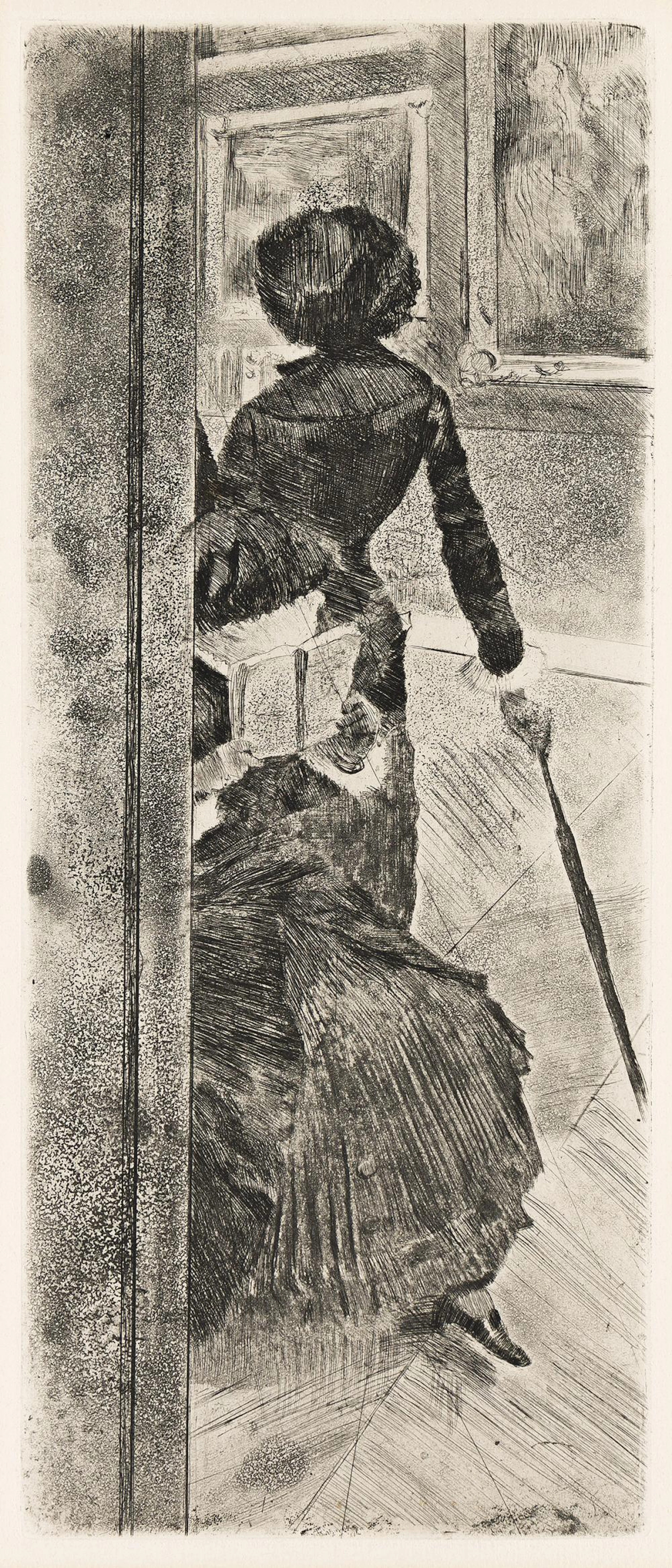 EDGAR DEGAS Au Louvre, la peinture, Mary Cassatt.