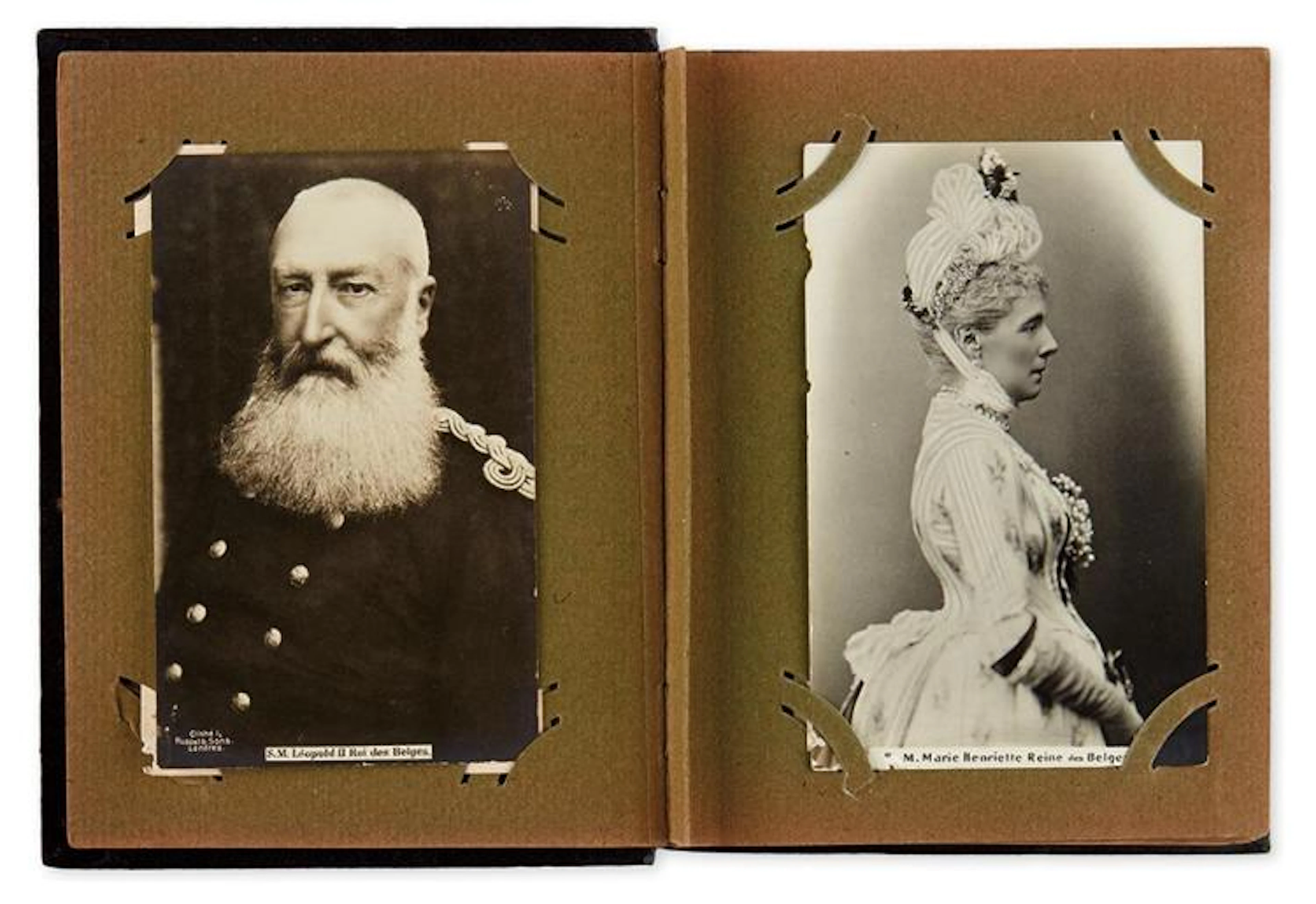 (ROYALTY.) Album of 86 mostly real photo postcards of...