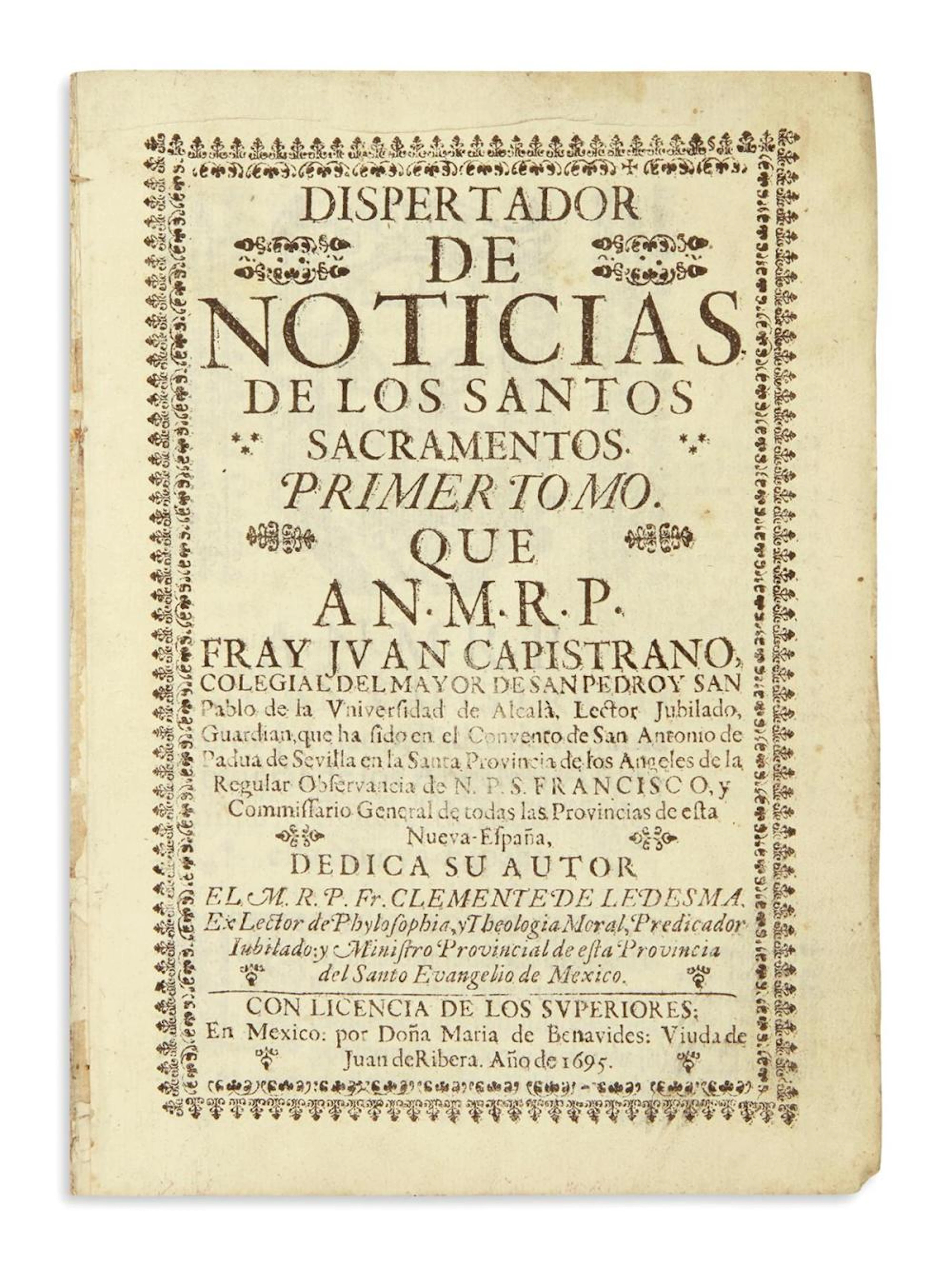 (MEXICAN IMPRINT--1695.) Ledesma