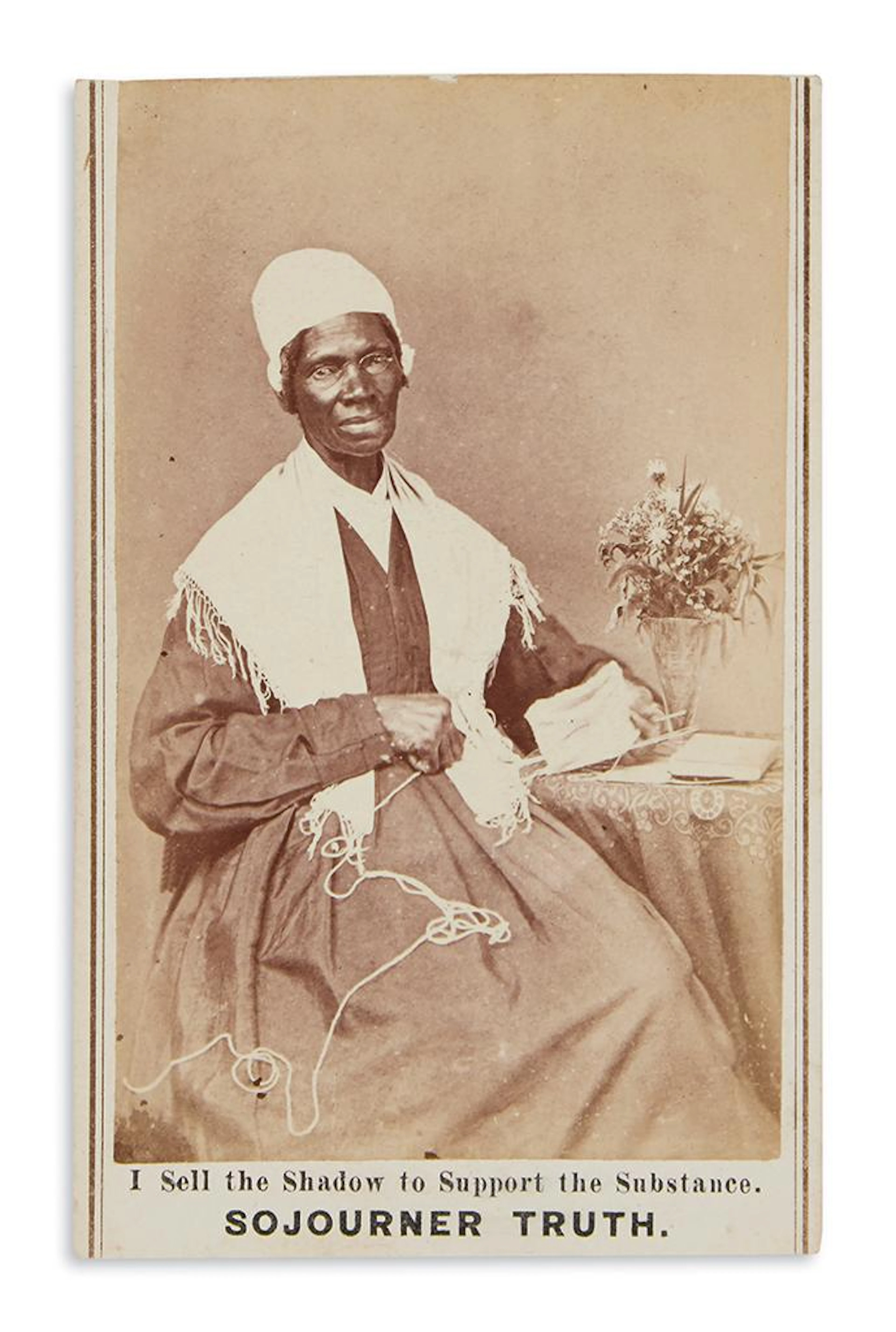 (SLAVERY AND ABOLITION.) Carte-de-visite portrait of Sojourner Truth.