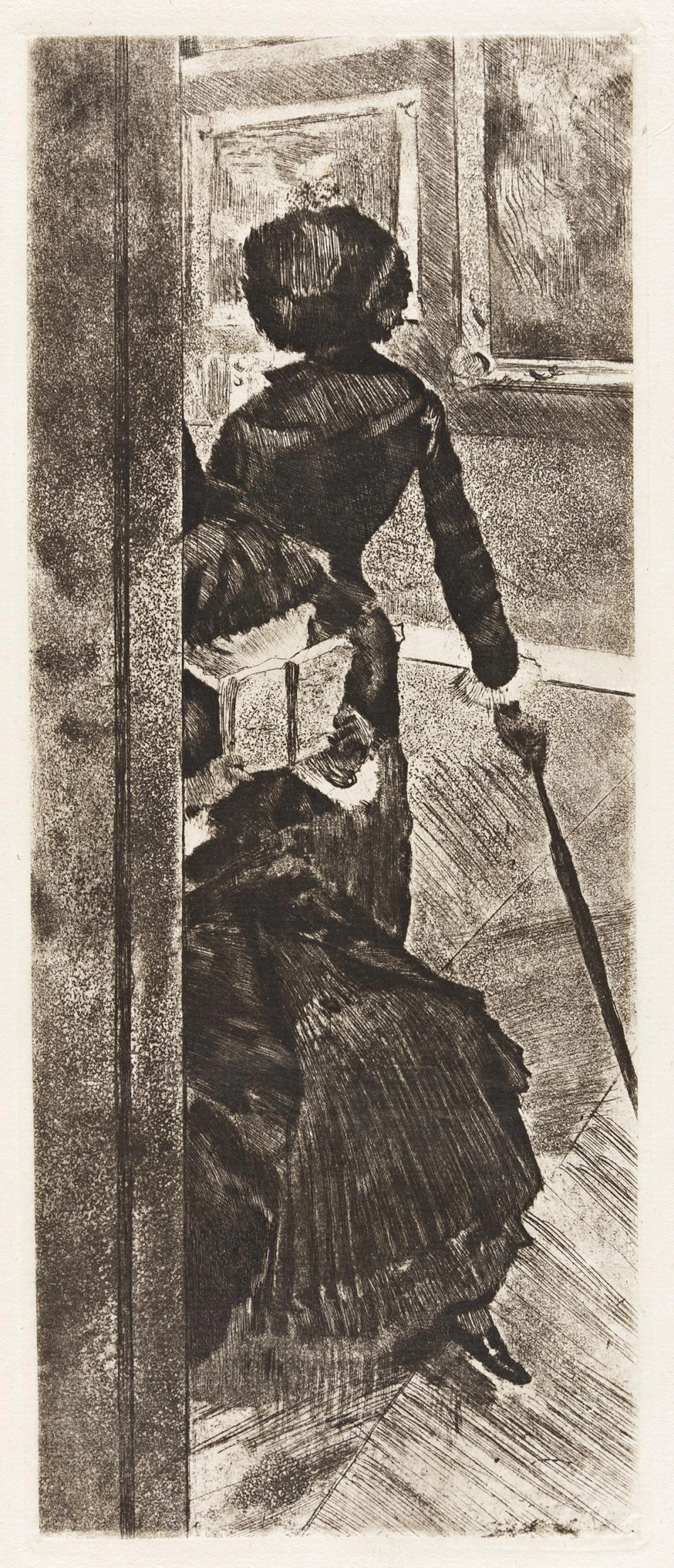 EDGAR DEGAS Au Louvre, la peinture, Mary Cassatt.