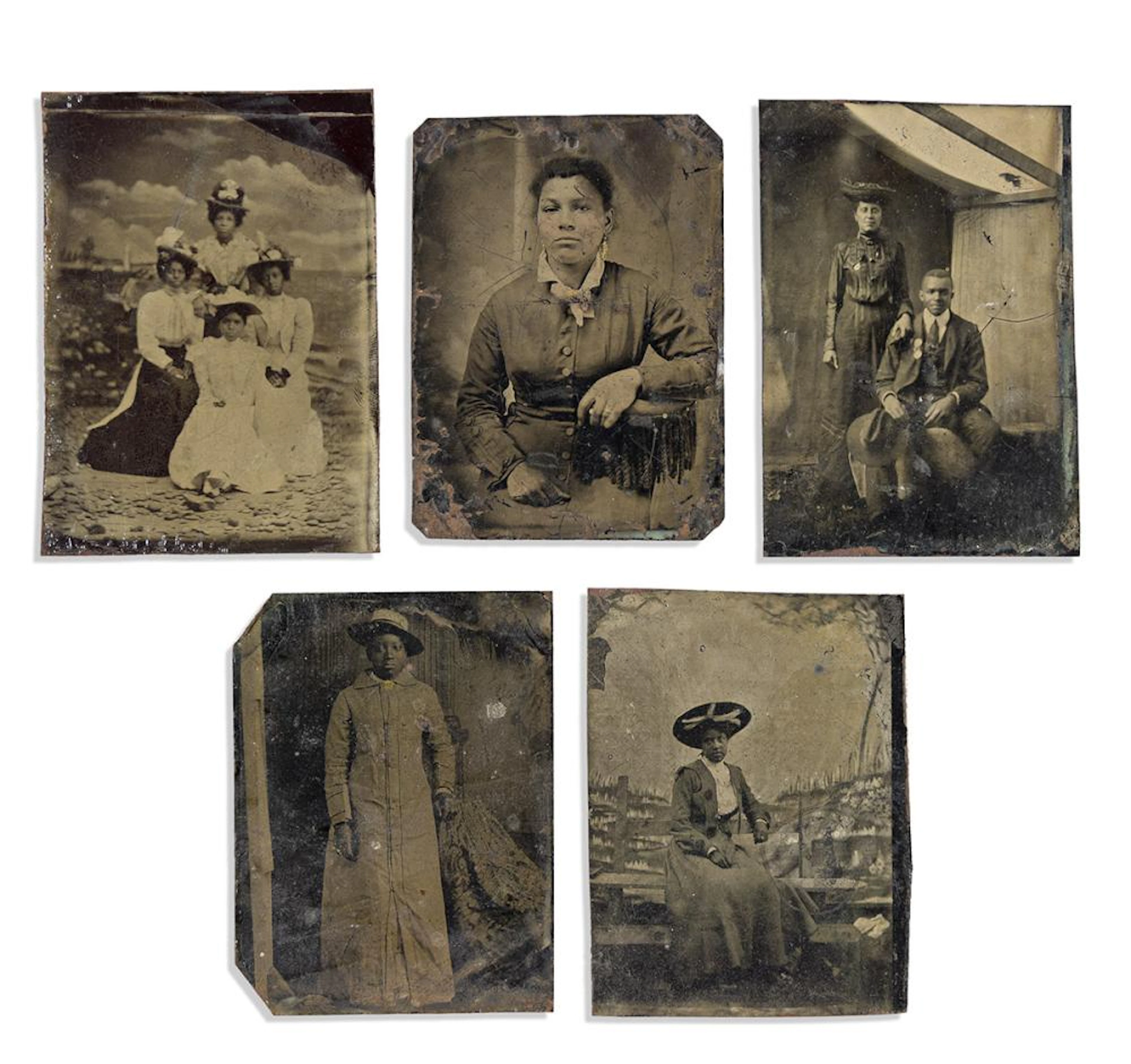 Tintypes Depicting Women of Color. Five Sixth-plate Examples