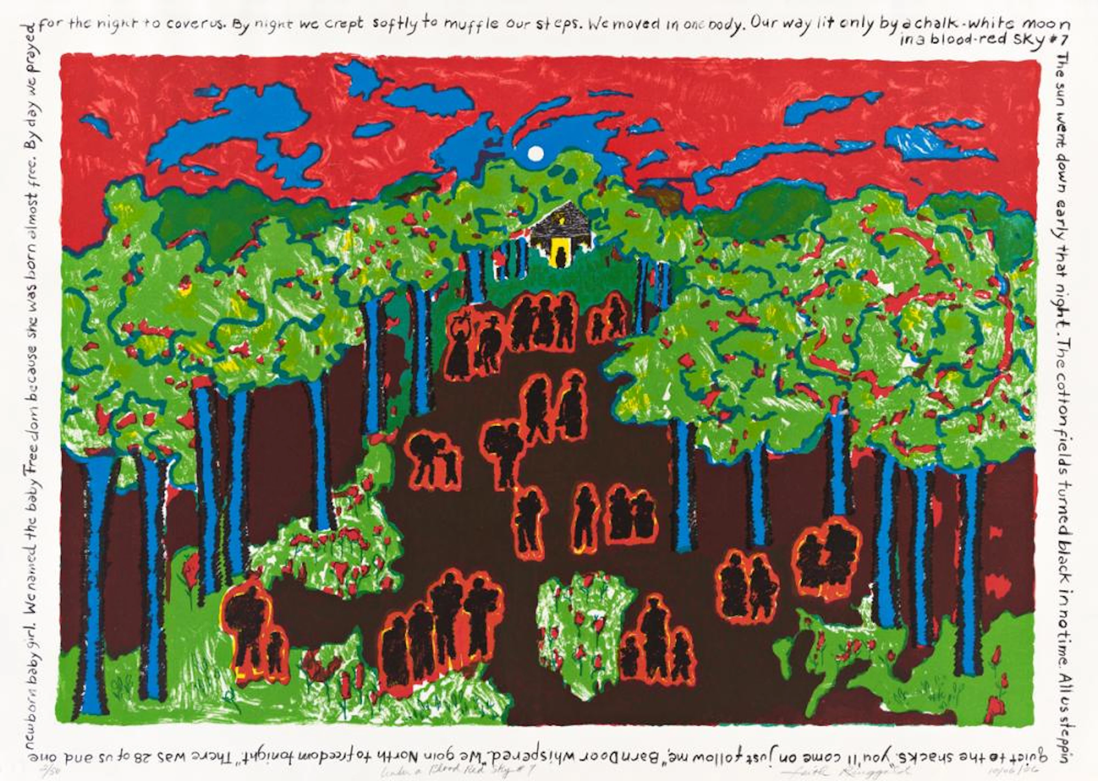 FAITH RINGGOLD (1930 - ) Under a Blood Red Sky, # 7.