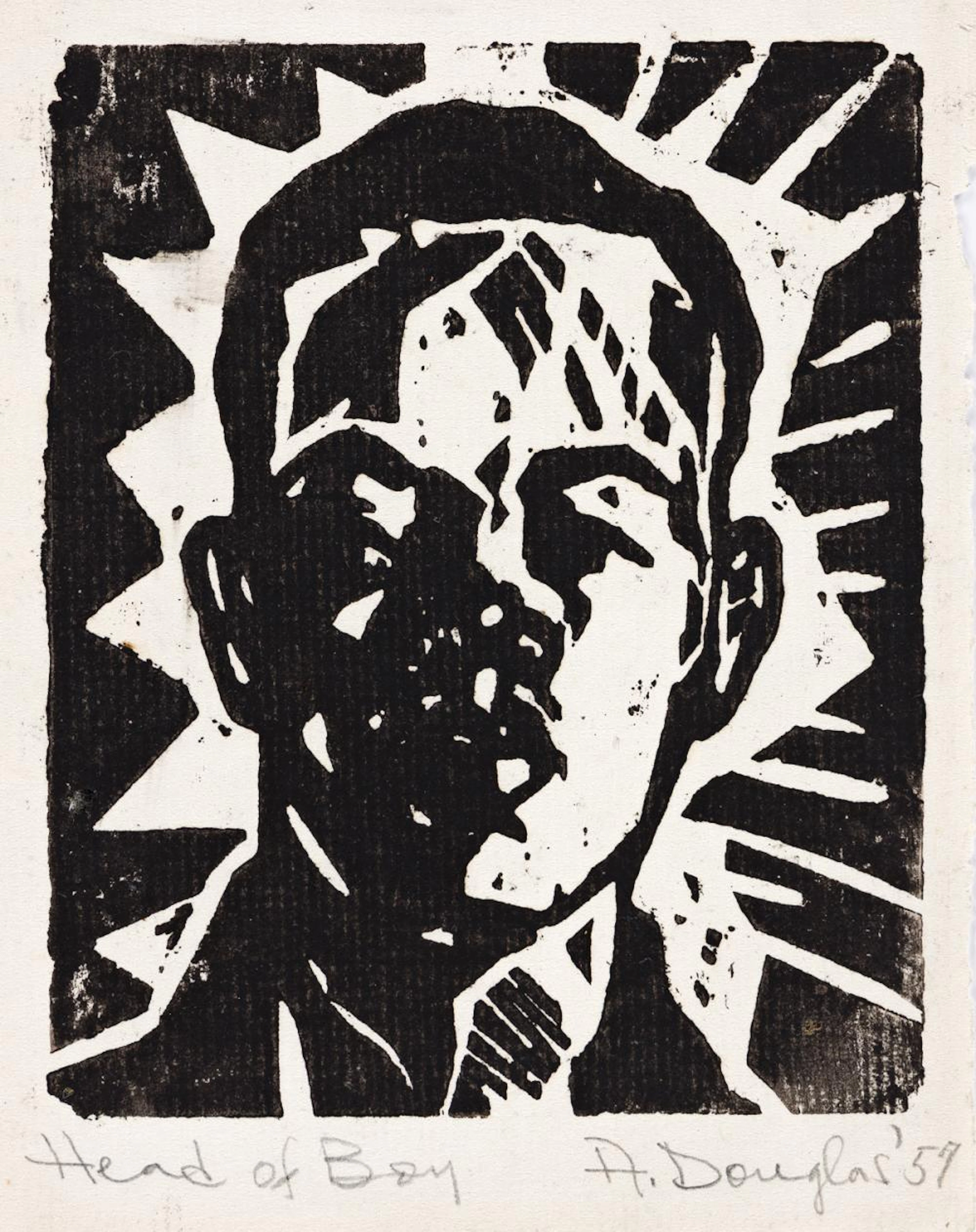 AARON DOUGLAS (1899 - 1979) Head of Boy (Portrait of Langston Hughes).