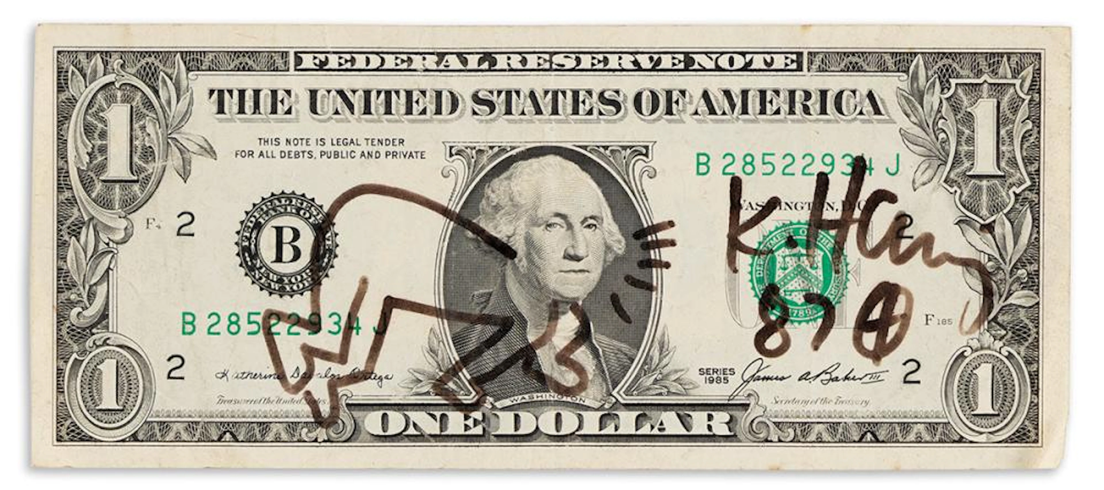 KEITH HARING Untitled (Radiant George Washington).