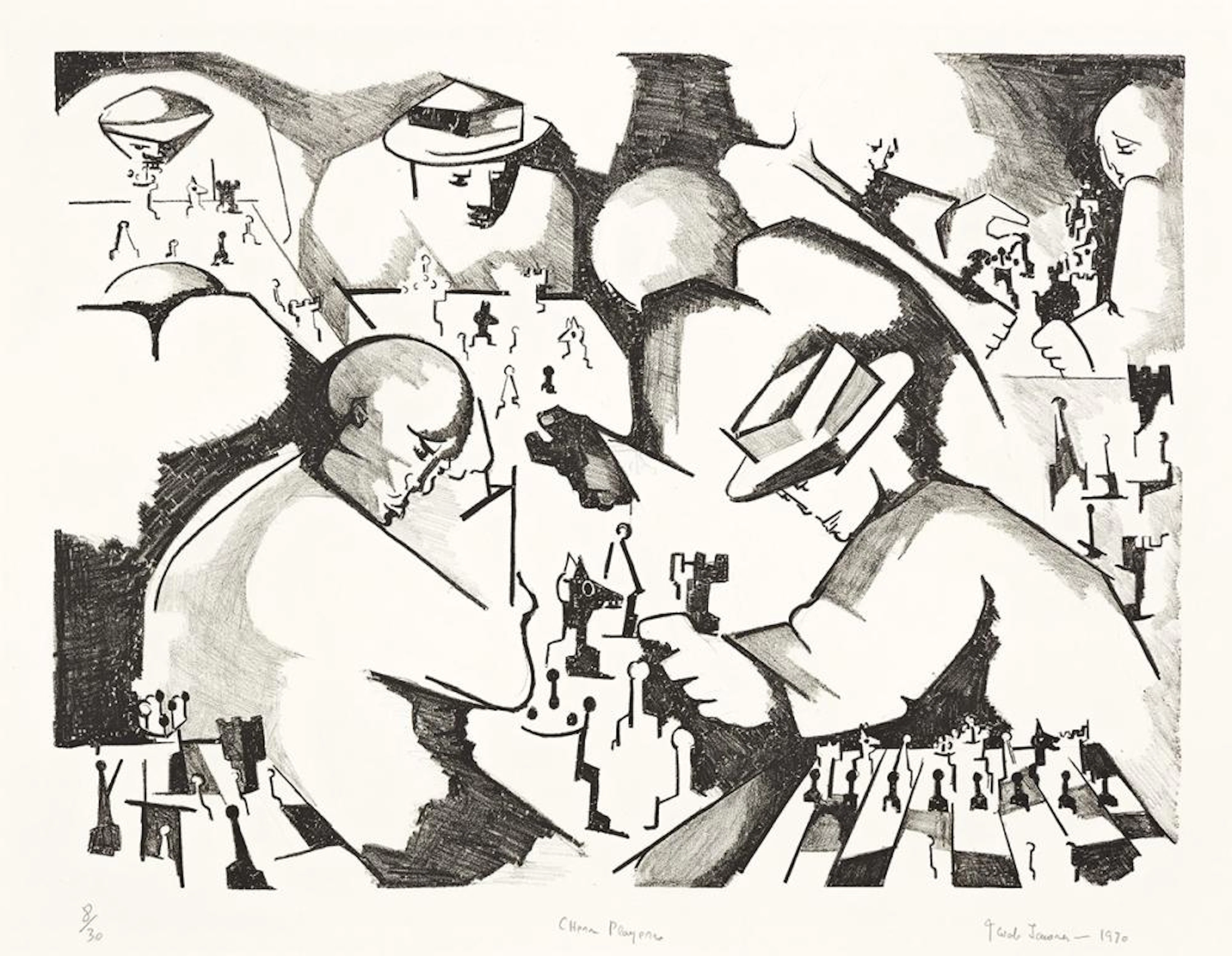 JACOB LAWRENCE (1917 - 2000) Chess Players.