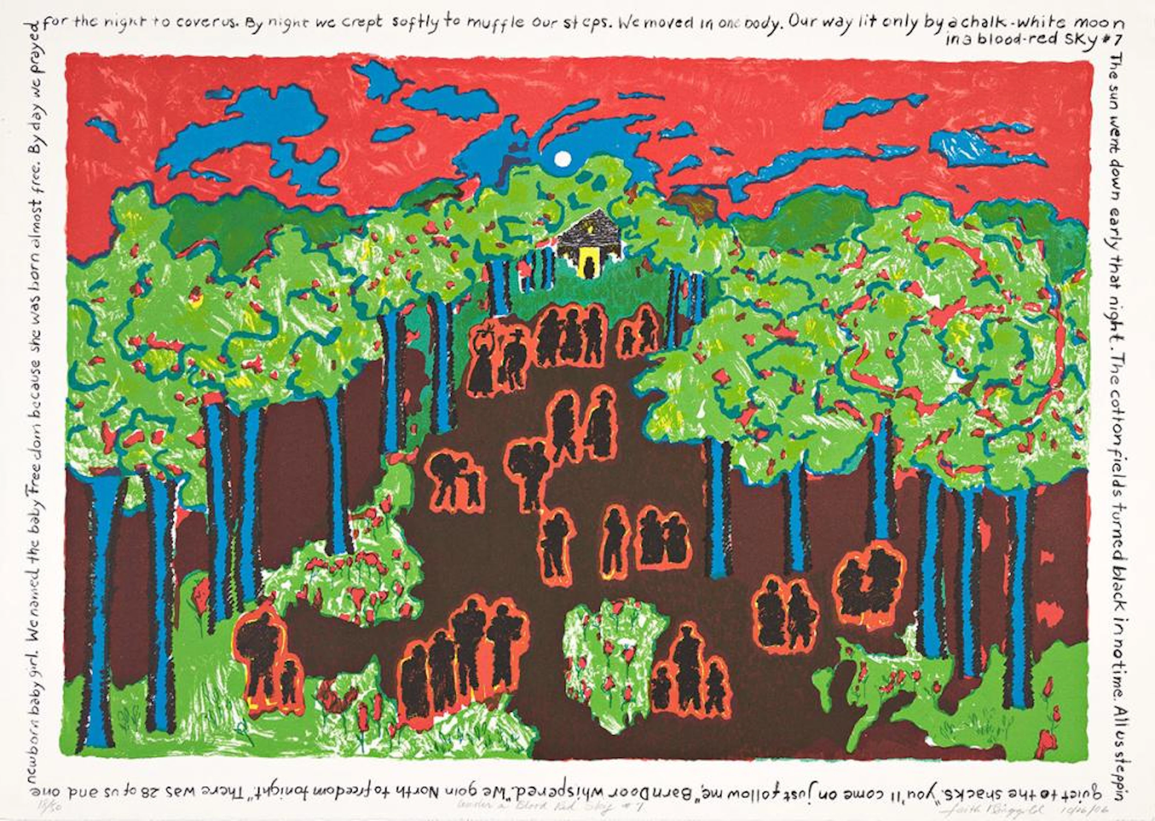 FAITH RINGGOLD (1930 - ) Under a Blood Red Sky #7.