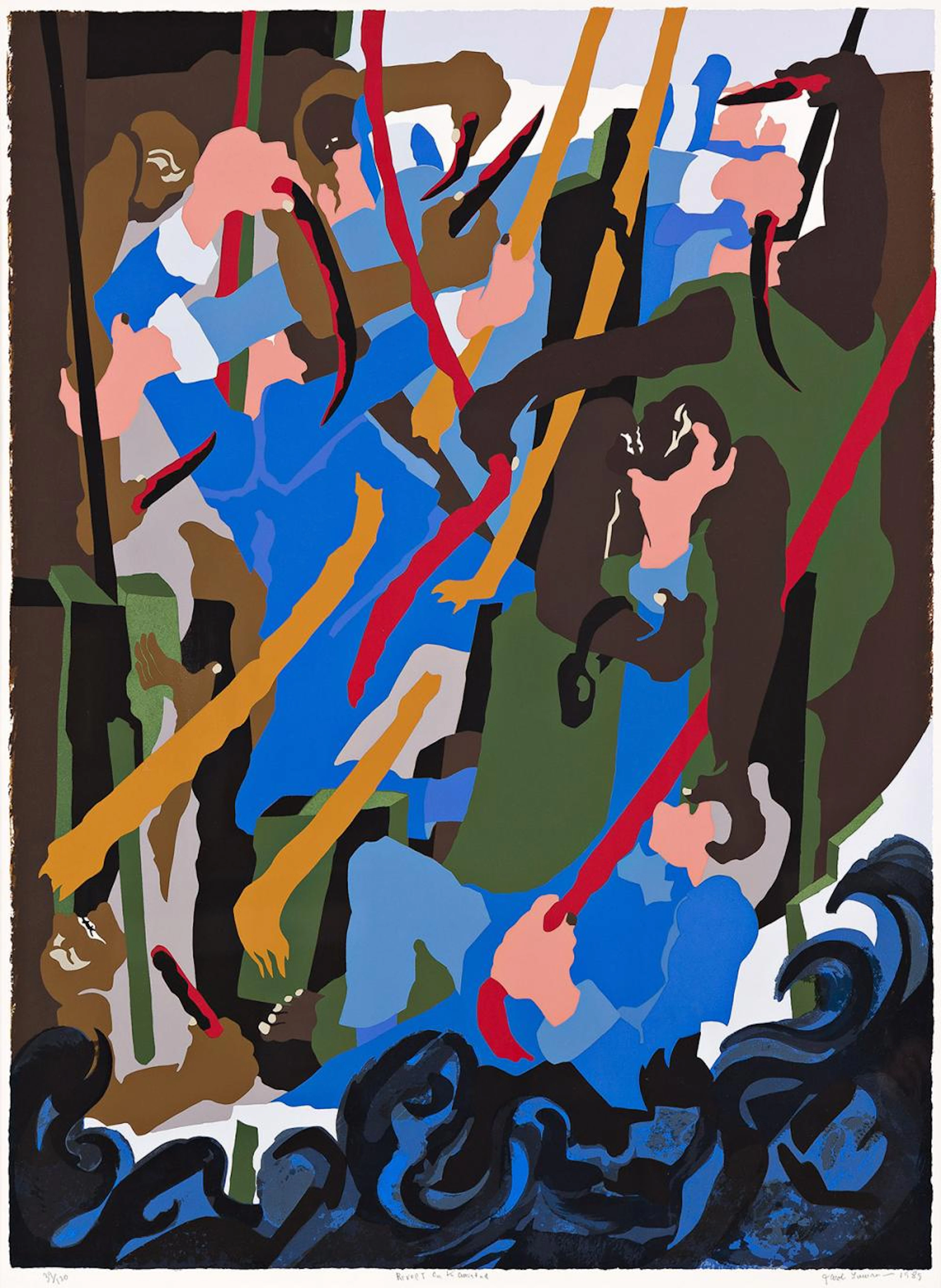 JACOB LAWRENCE (1917 - 2000) Revolt on the Amistad.