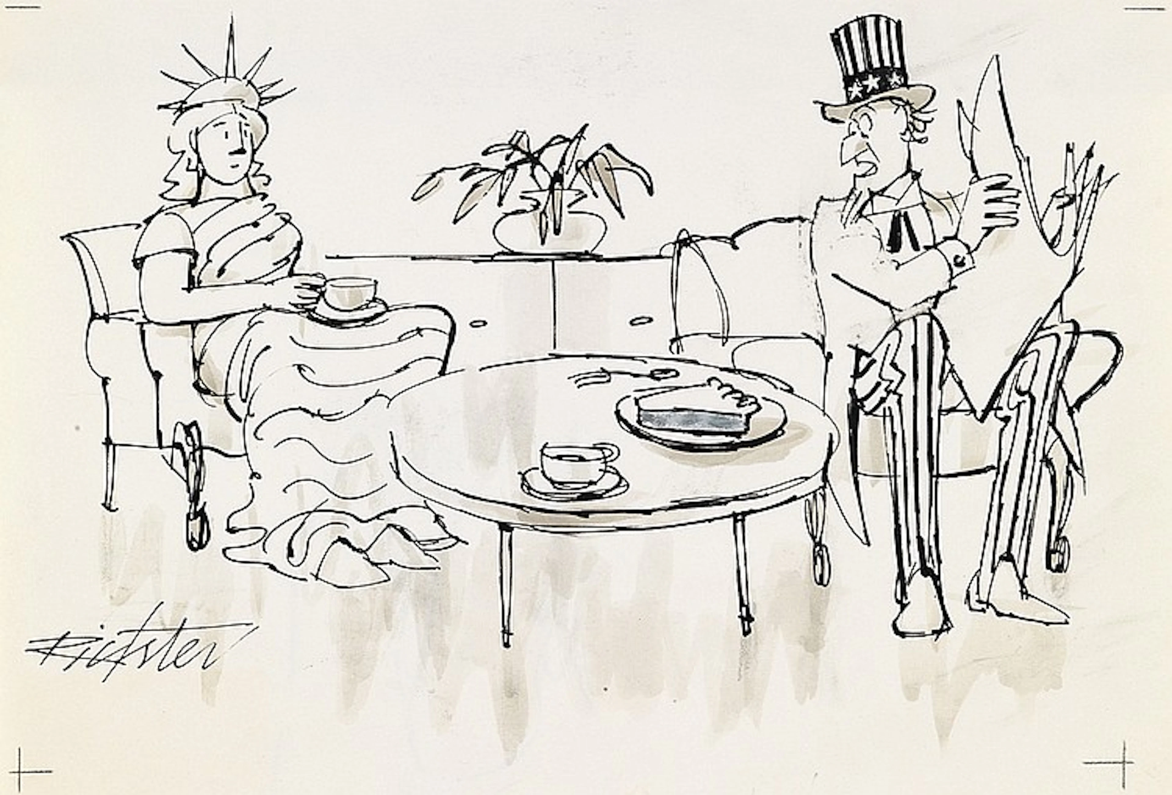 MISCHA RICHTER. Two cartoons for The New Yorker.