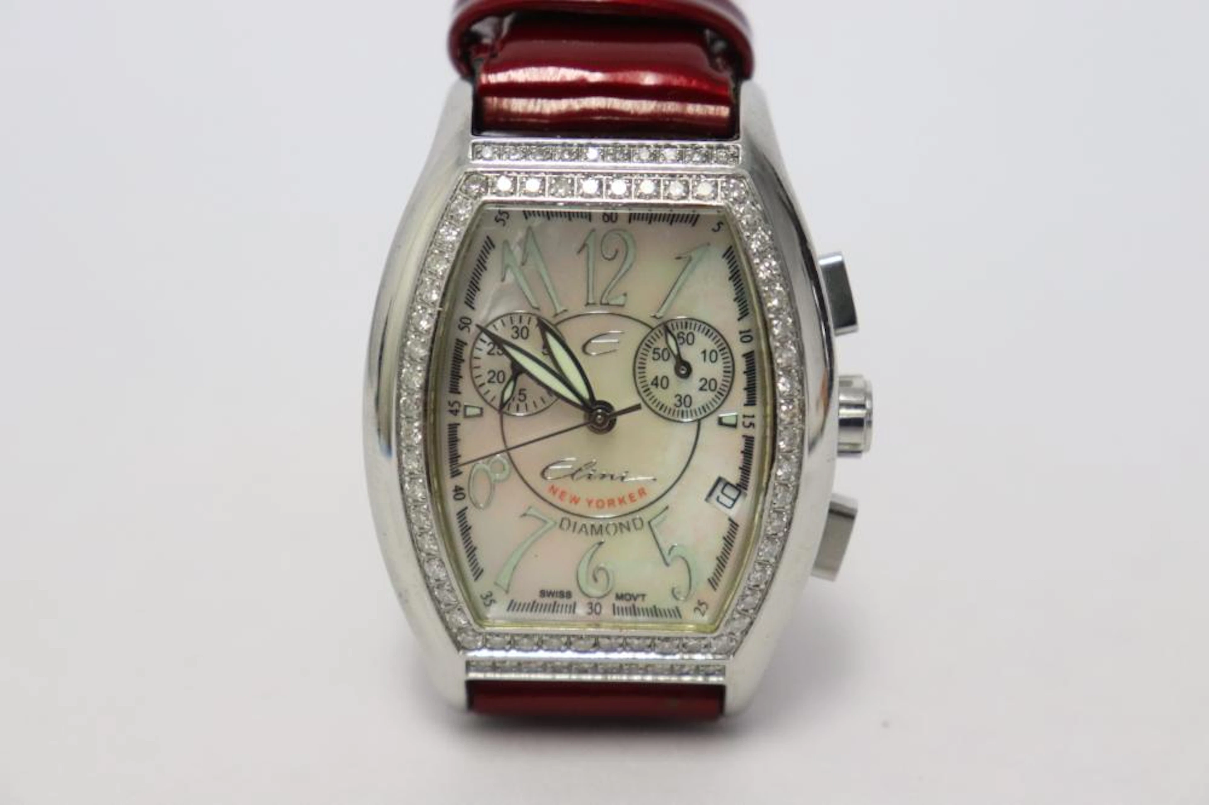 Elini wrist watch with genuine diamond bezel