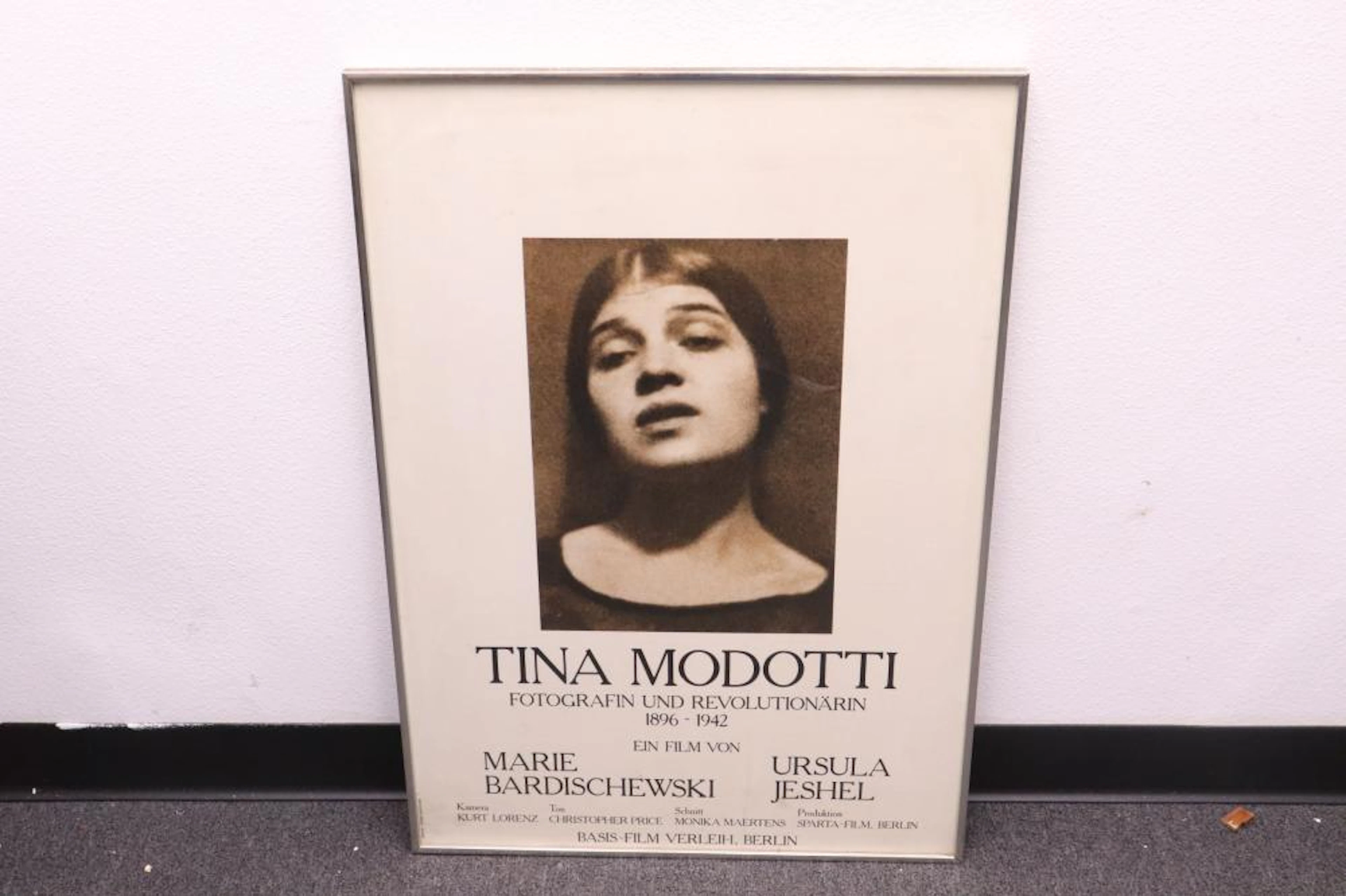 A framed poster of Tina Modotti, c1942