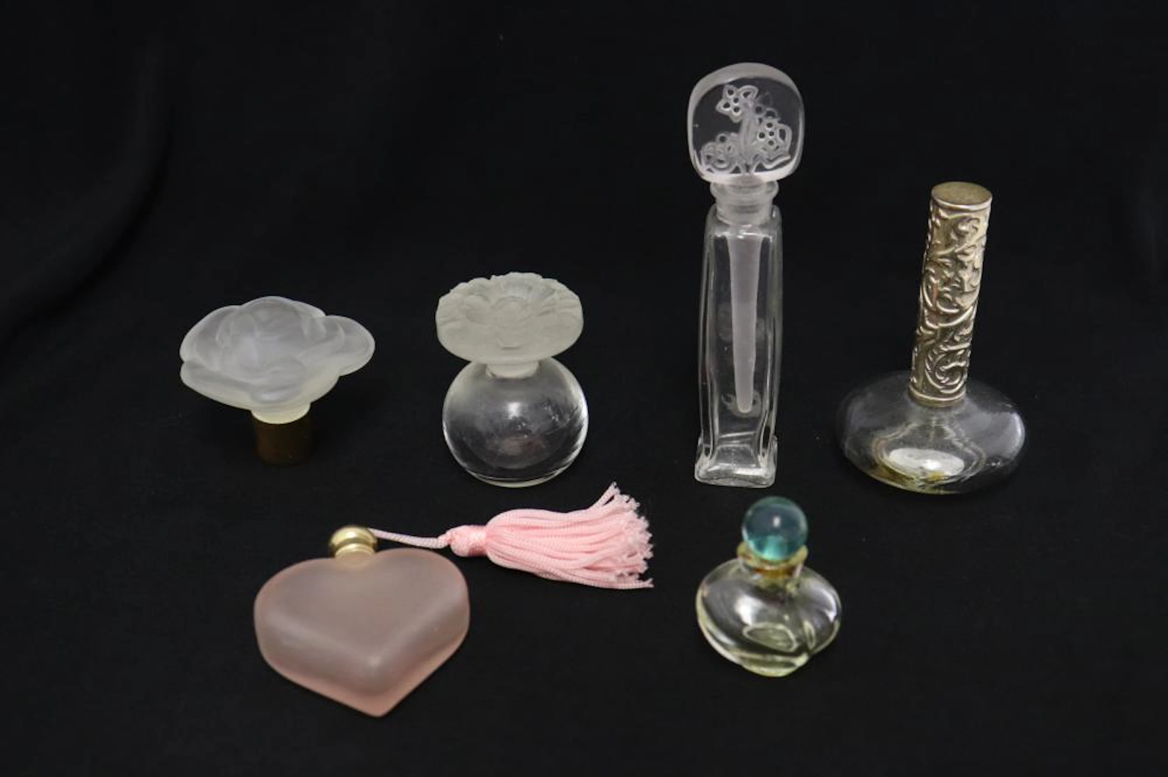 6 vintage perfume bottles