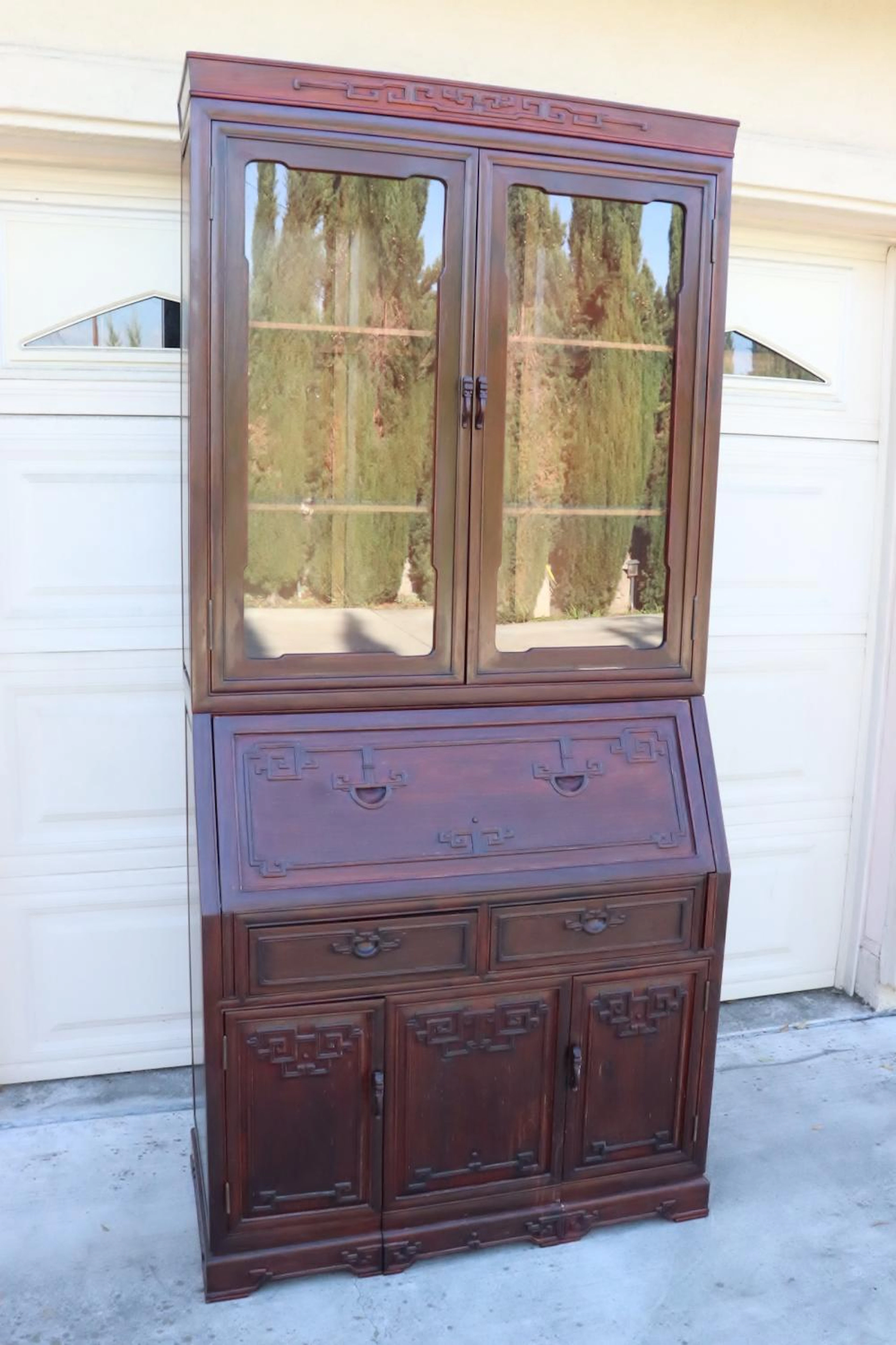 Unusual Chinese rosewood secretary desk