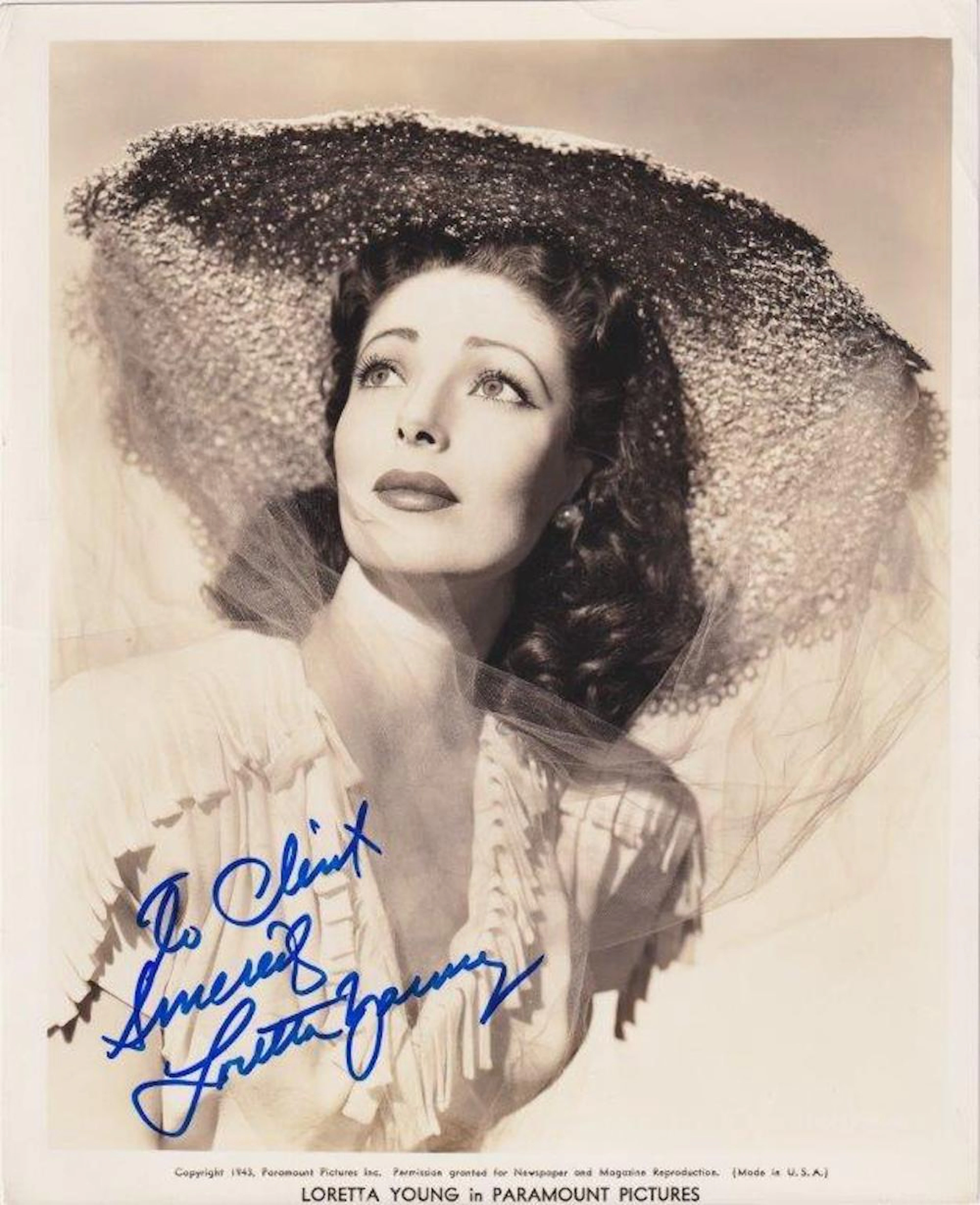 Loretta Young - 8 x 10 Signed Photograph w/COA