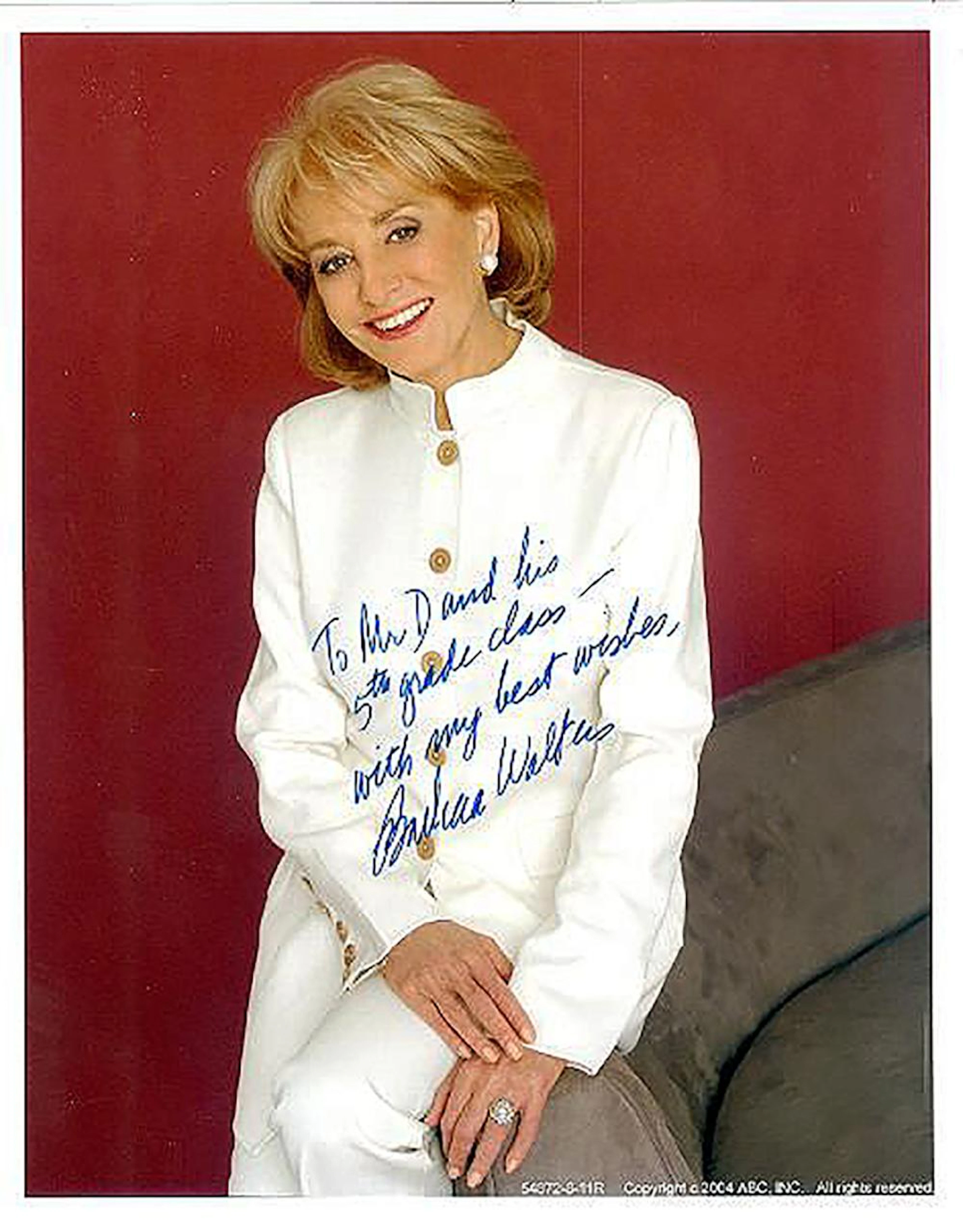 Barbara Waters ? 8 x 10 Signed Photograph w/COA