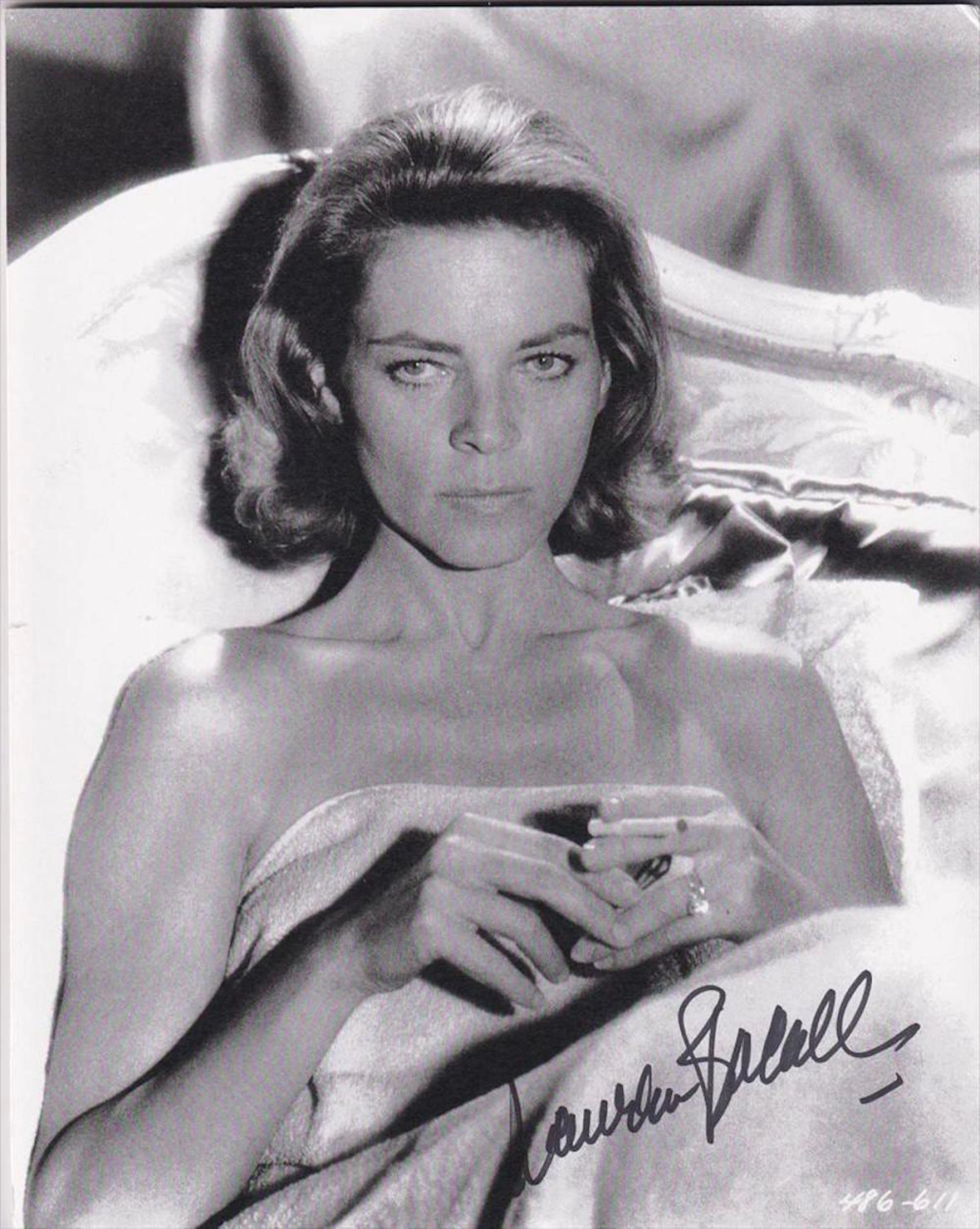 Lauren Bacall - 7.75 x 9.75 Signed Photograph w/COA