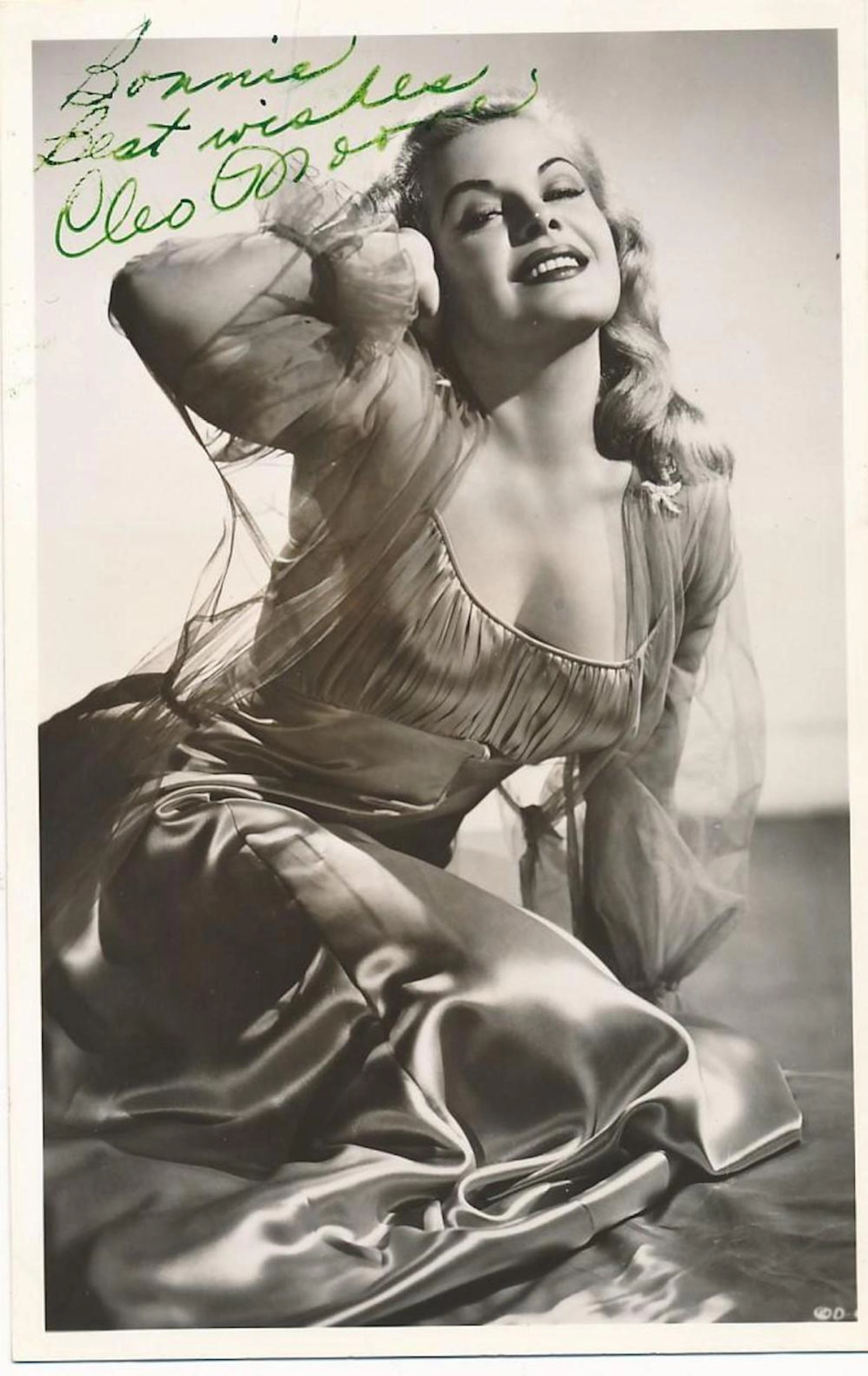 Cleo Moore - 3.5 x 5.5 Signed Vintage Photograph w/COA