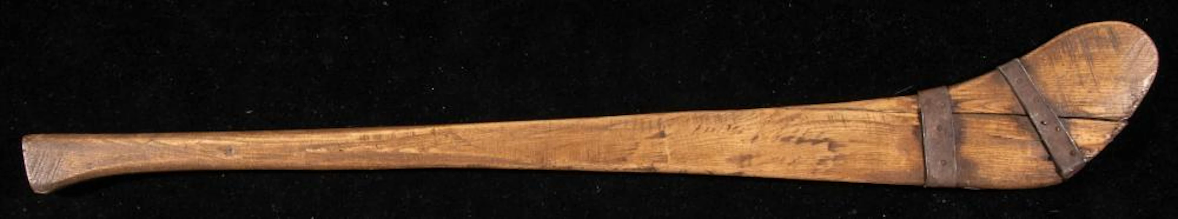 Early bandy attributed stick with blade reinforcements c.1870-80s.