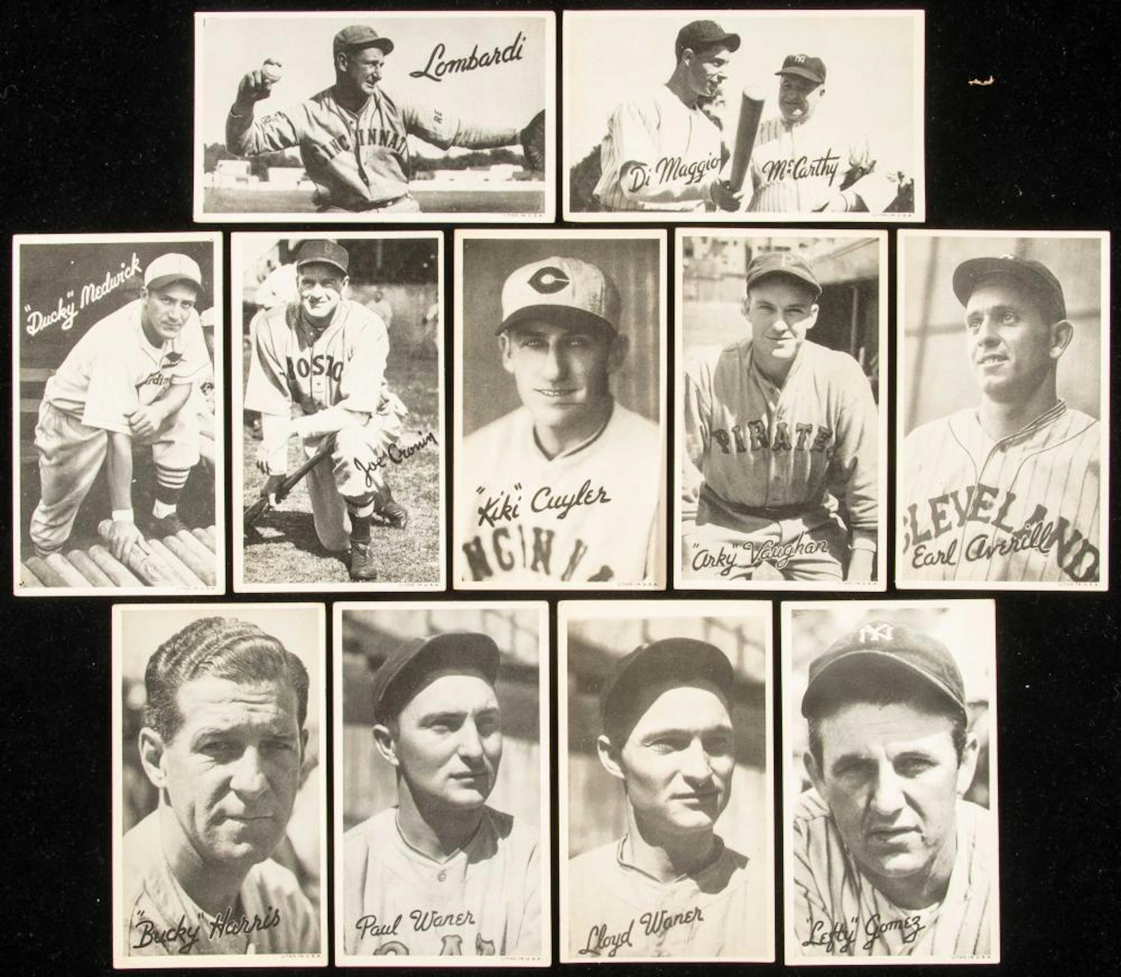 Lot of (10) 1936 R314 Goudey Wide Pen Premiums Hall of Famers.