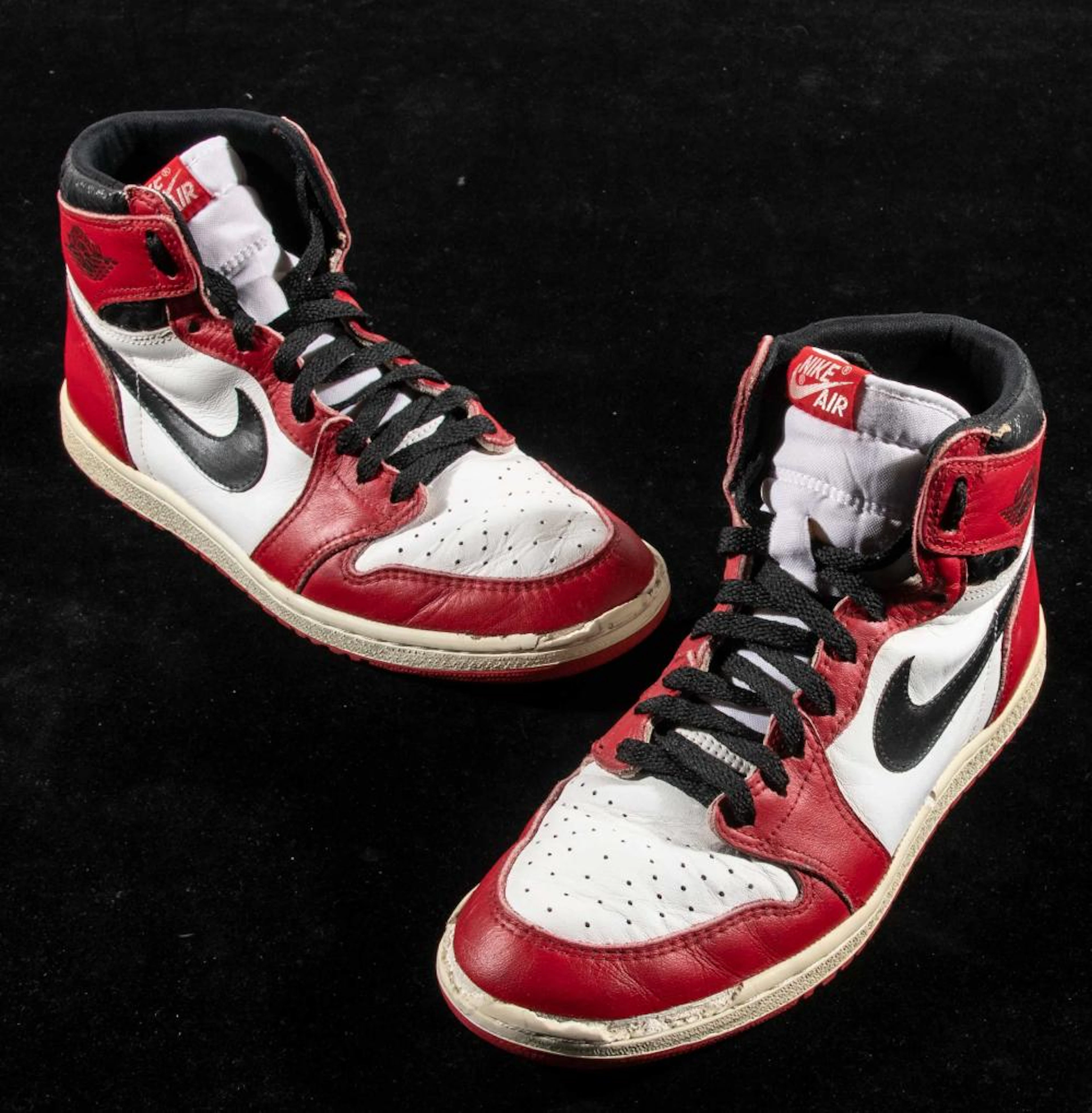 Pair of vintage Nike Air Jordan sneakers c.1980s.