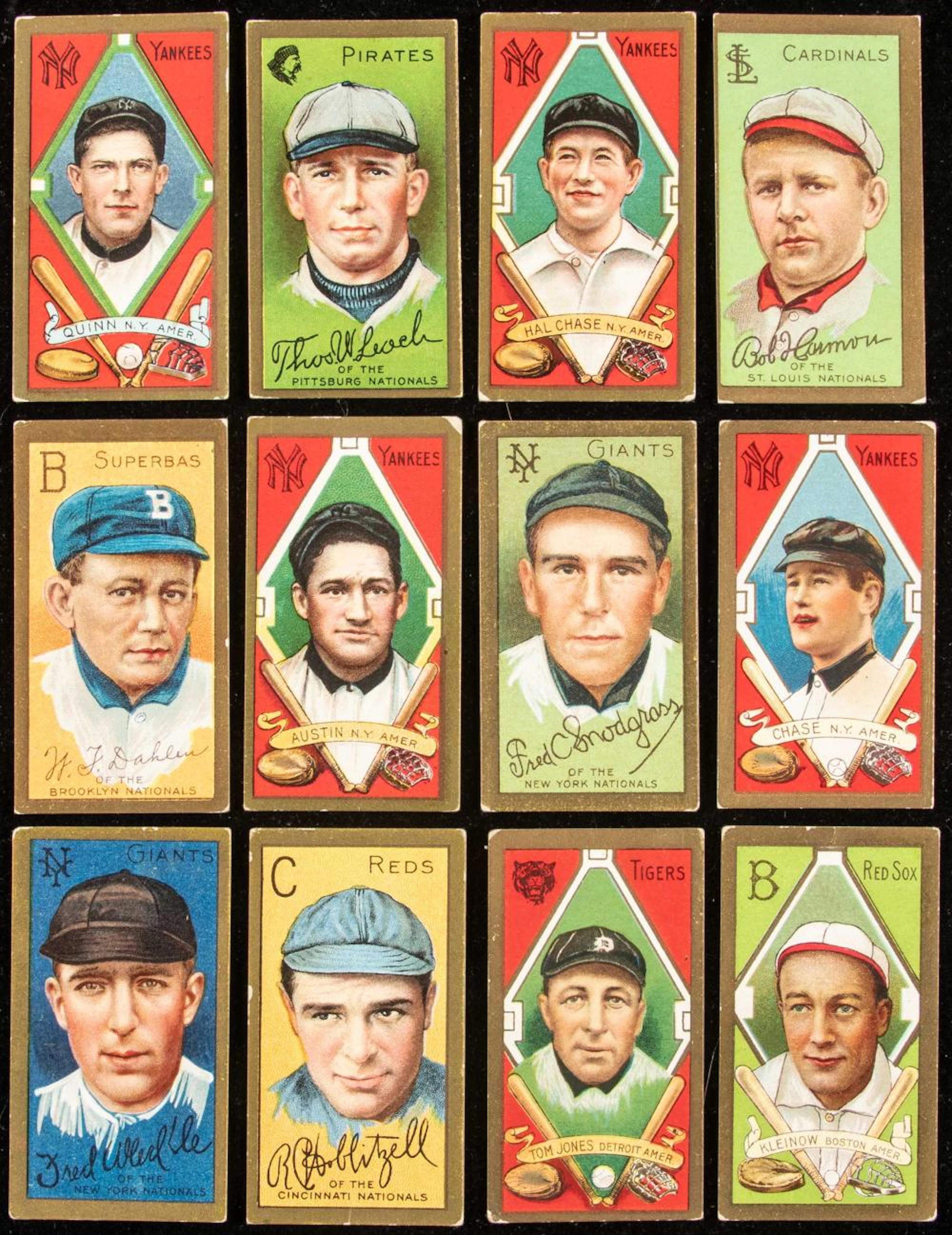 Lot of (29) 1911 T205 Gold Border cards.