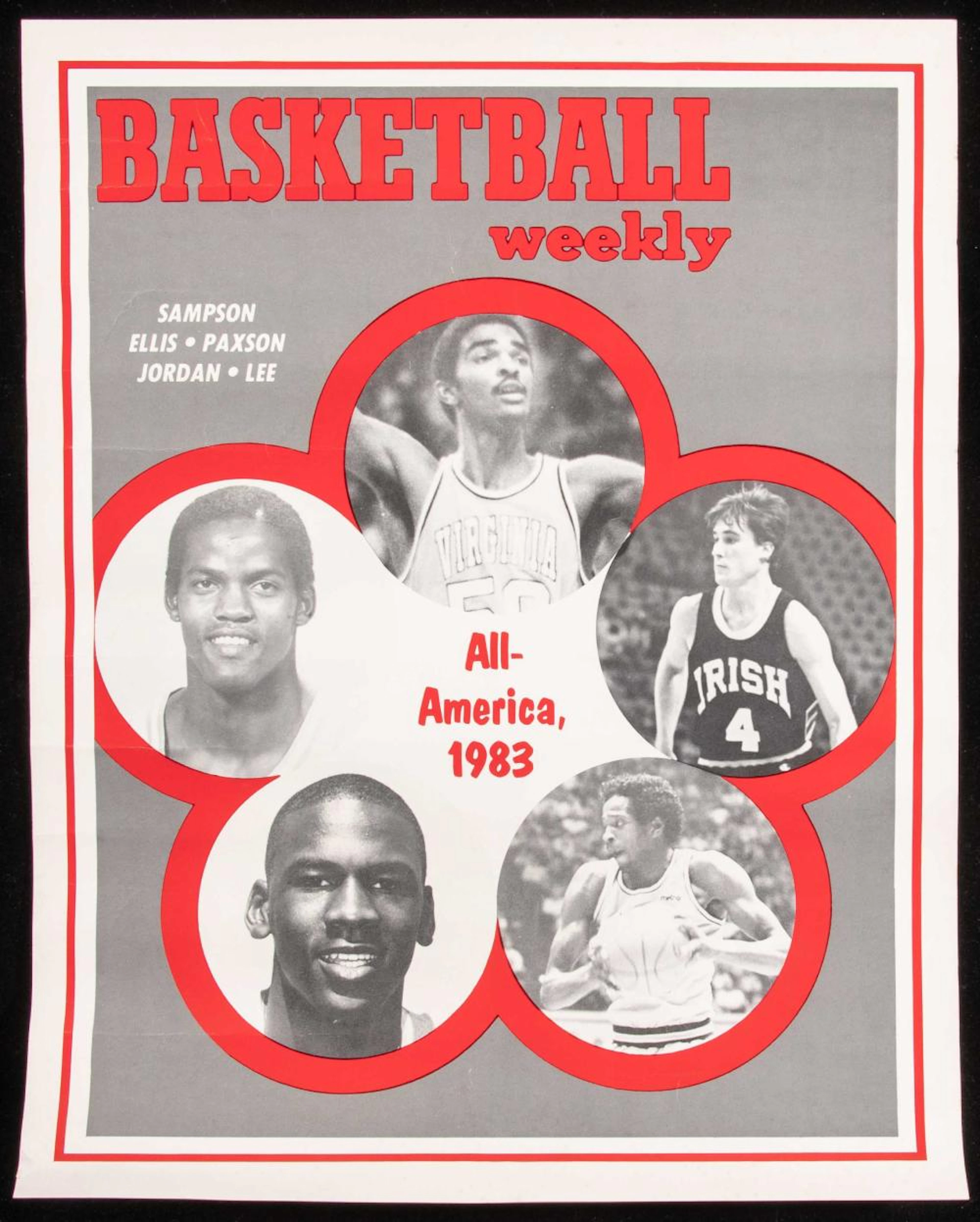 Rare 1983 Basketball Weekly All-Americans advertising...
