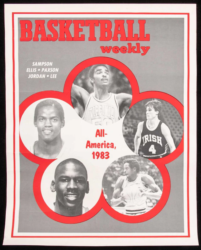 Rare 1983 Basketball Weekly All-Americans advertising...