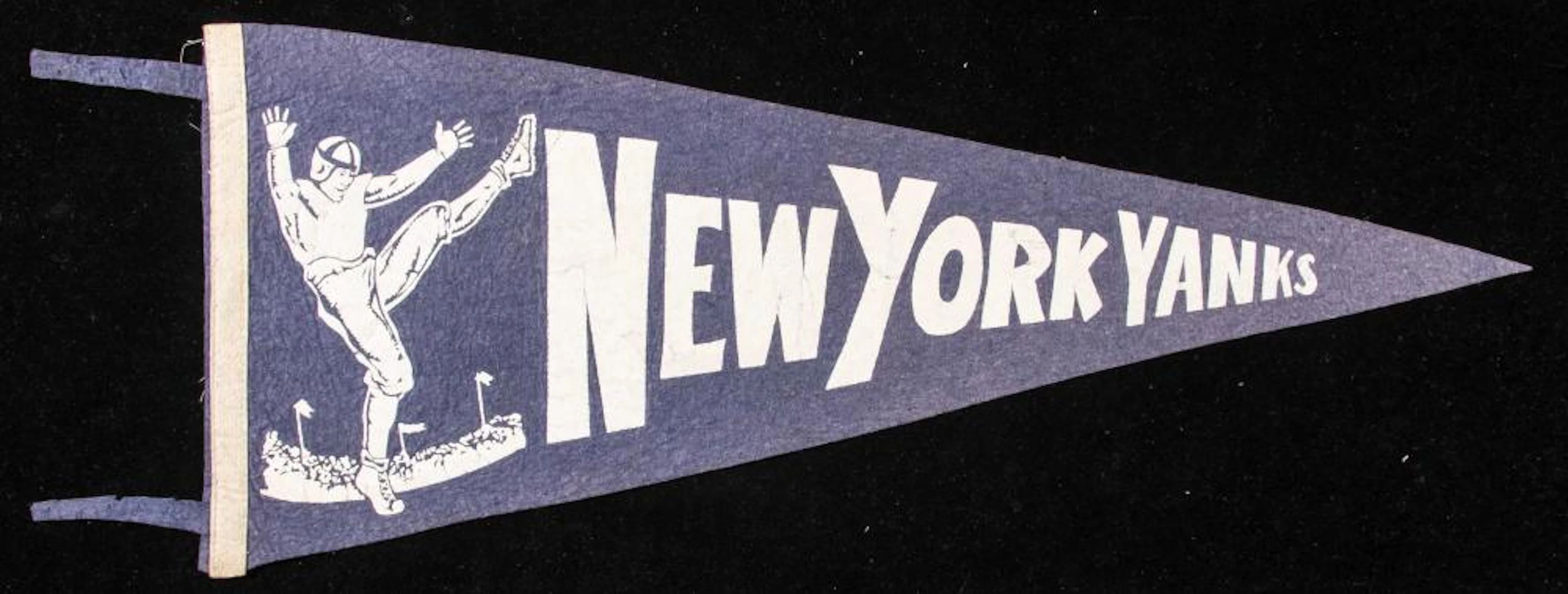 Rare New York Yanks football souvenir pennant c.1946-49.
