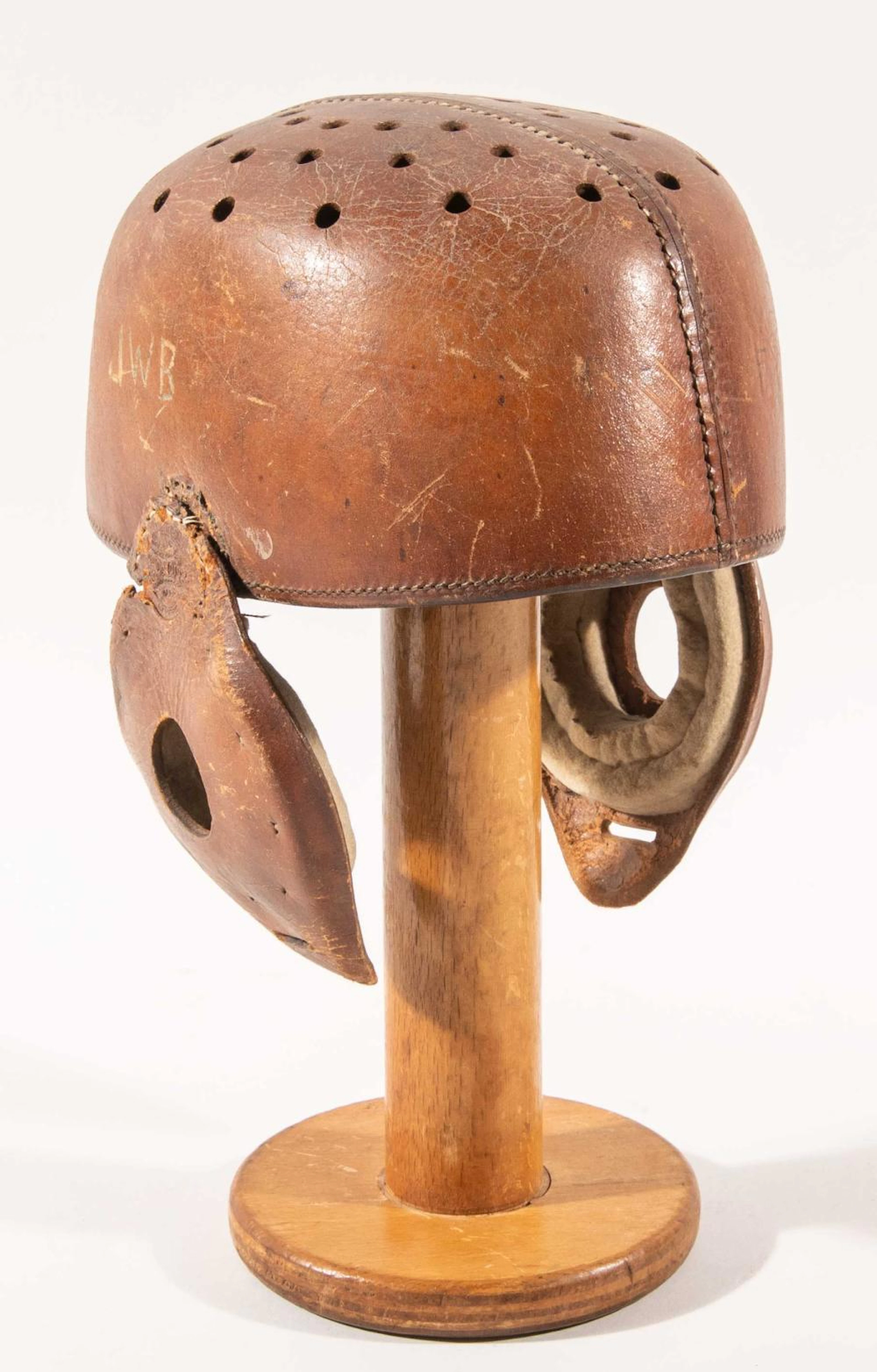 Rare early Spalding brand football helmet c.1900s.