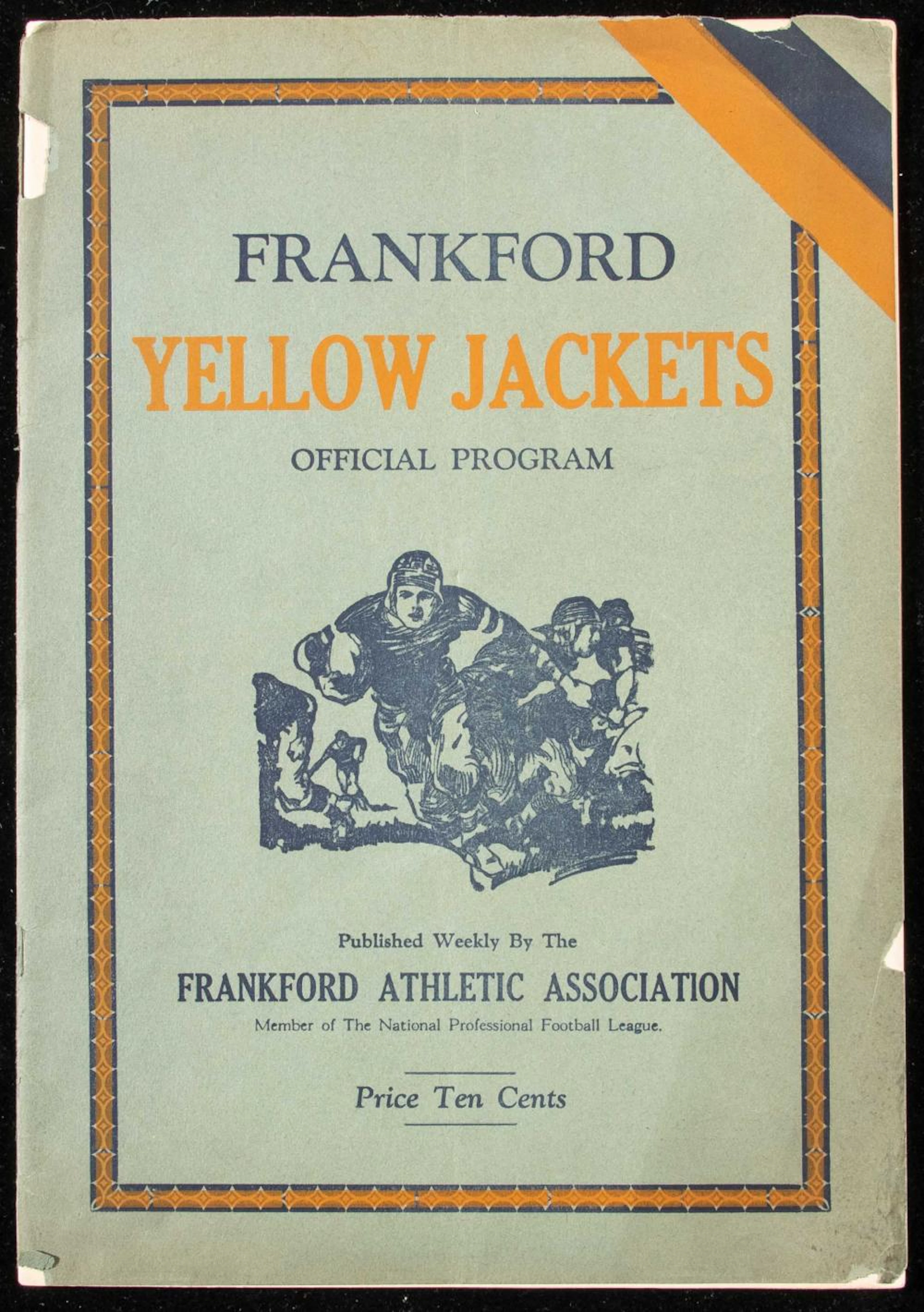 1925 Frankford Yellow Jackets vs. Cleveland Bulldogs program.