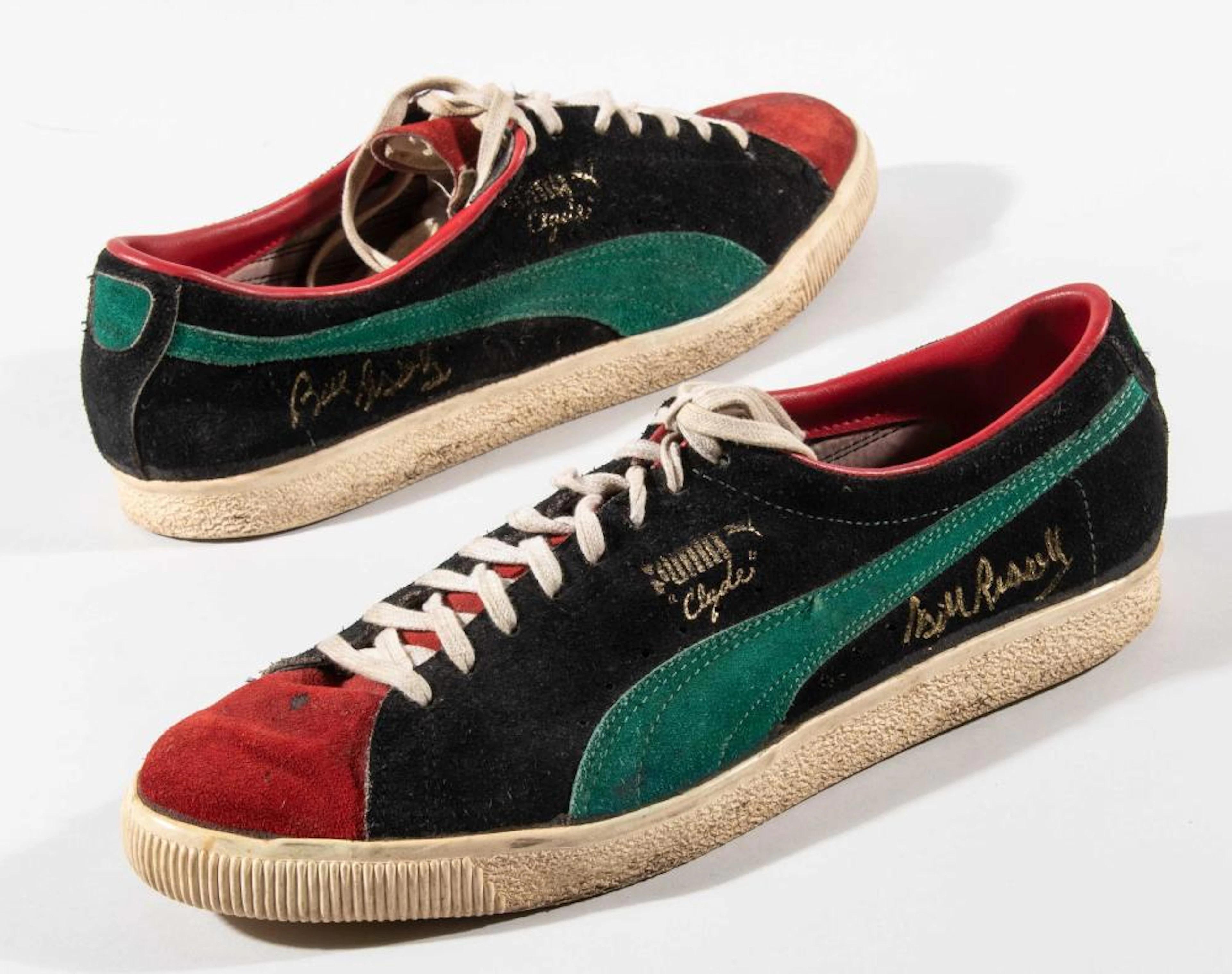 Rare Bill Russell Puma "Clyde" professional model sneakers c.1970-73.