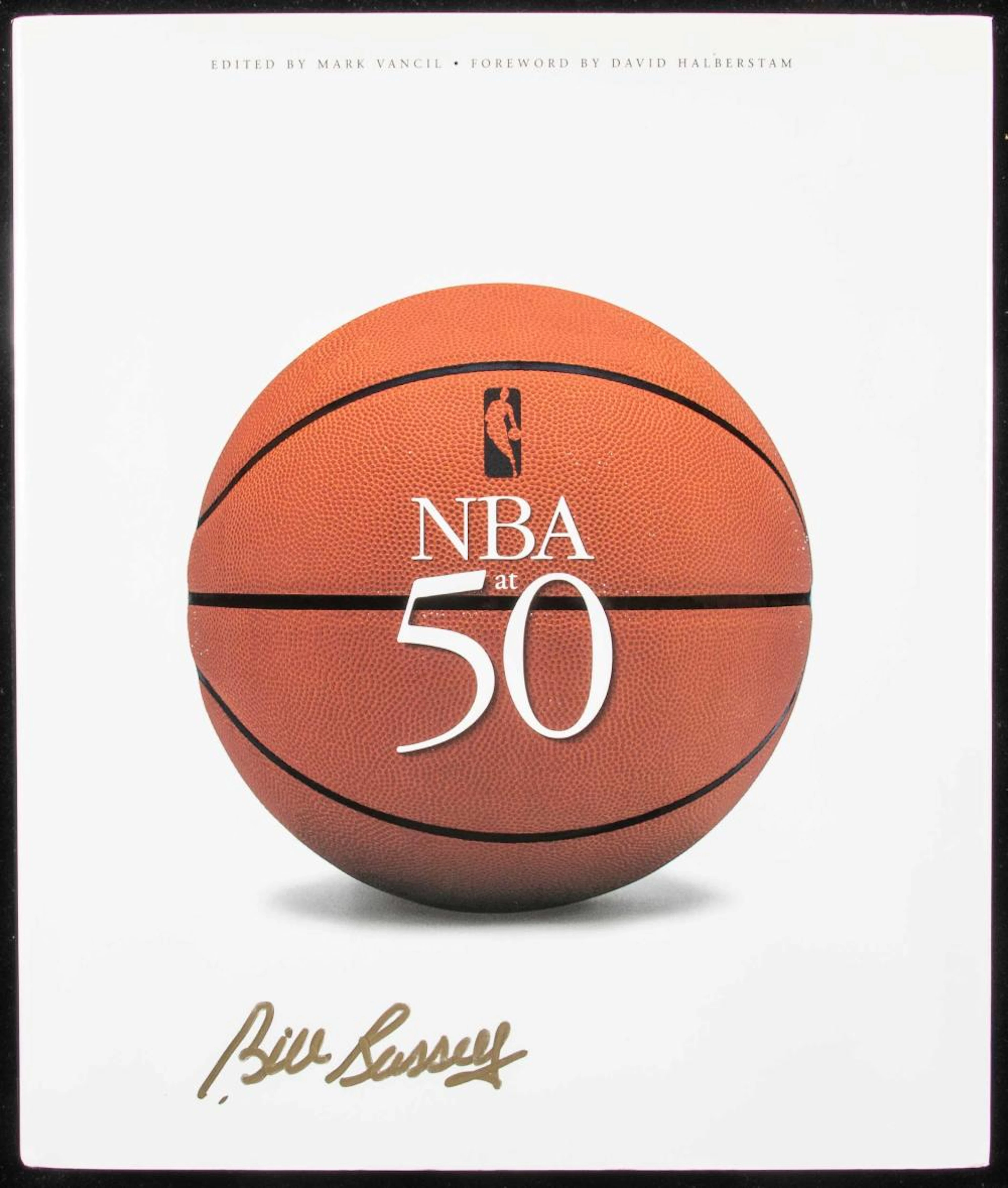 Bill Russell autographed "NBA at 50" commemorative book.