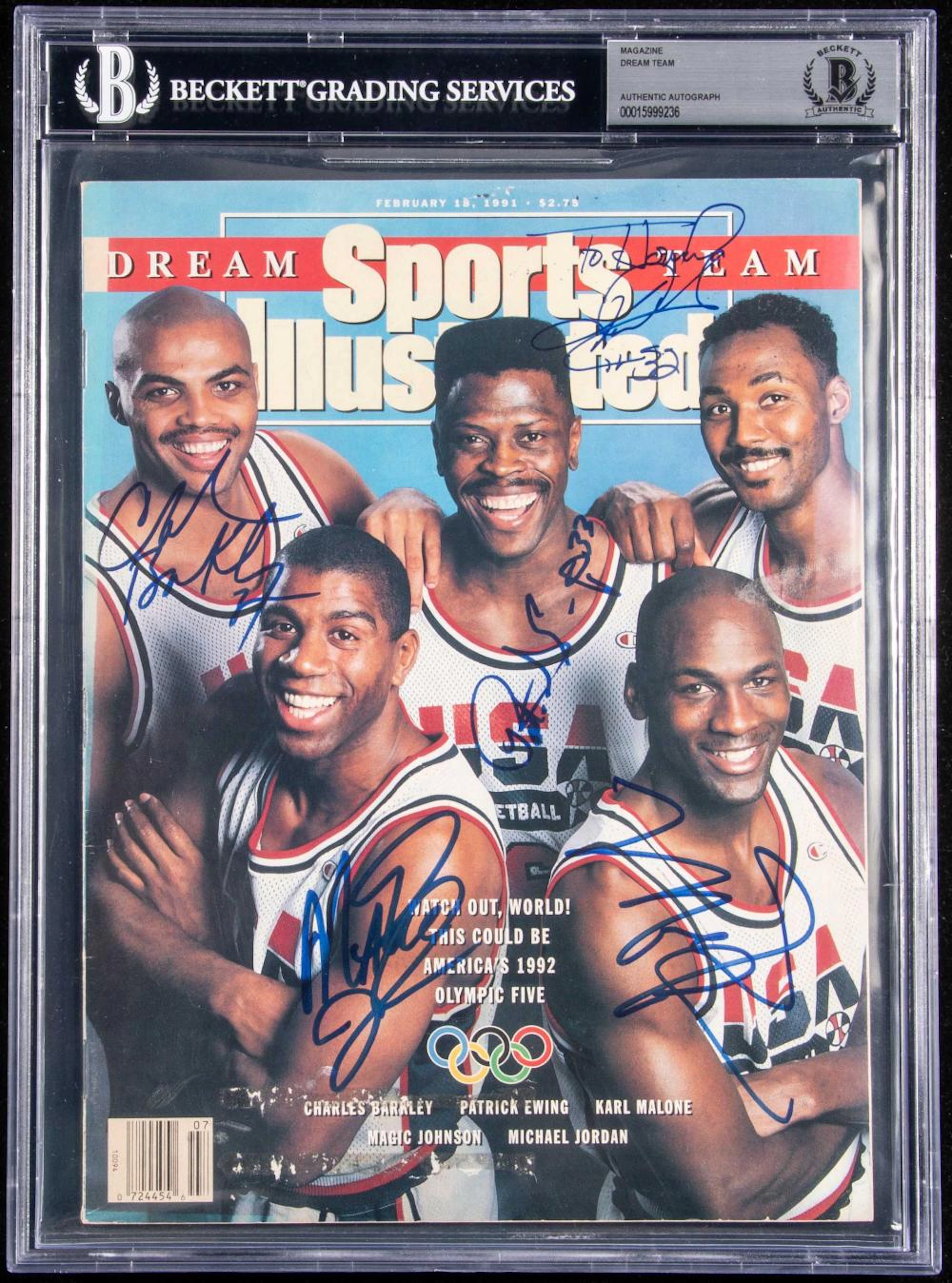 Very rare Michael Jordan and the Dream Team autographed 1991 Sports Illustrated.