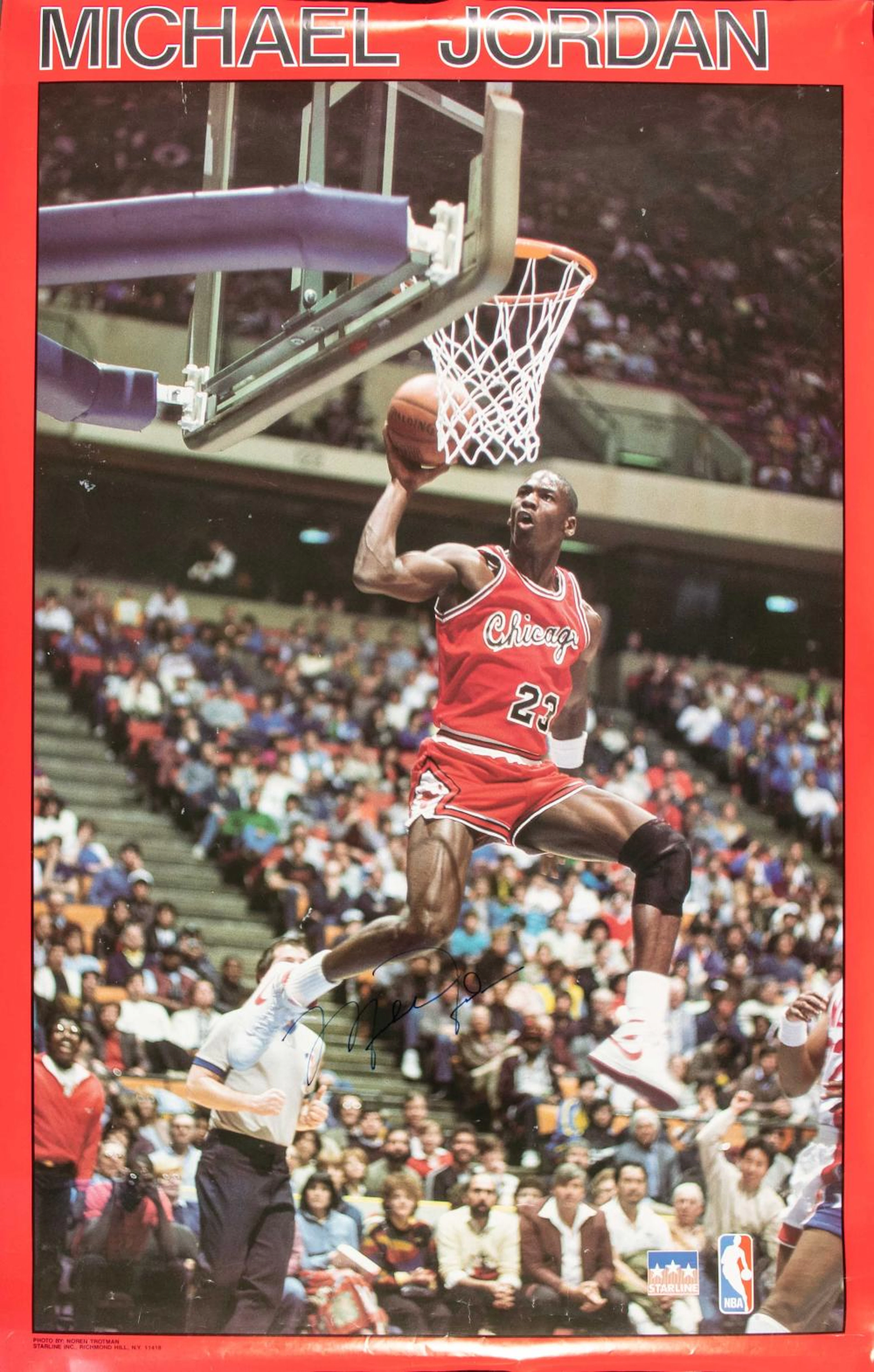 Michael Jordan autographed Starline poster c.1980s.