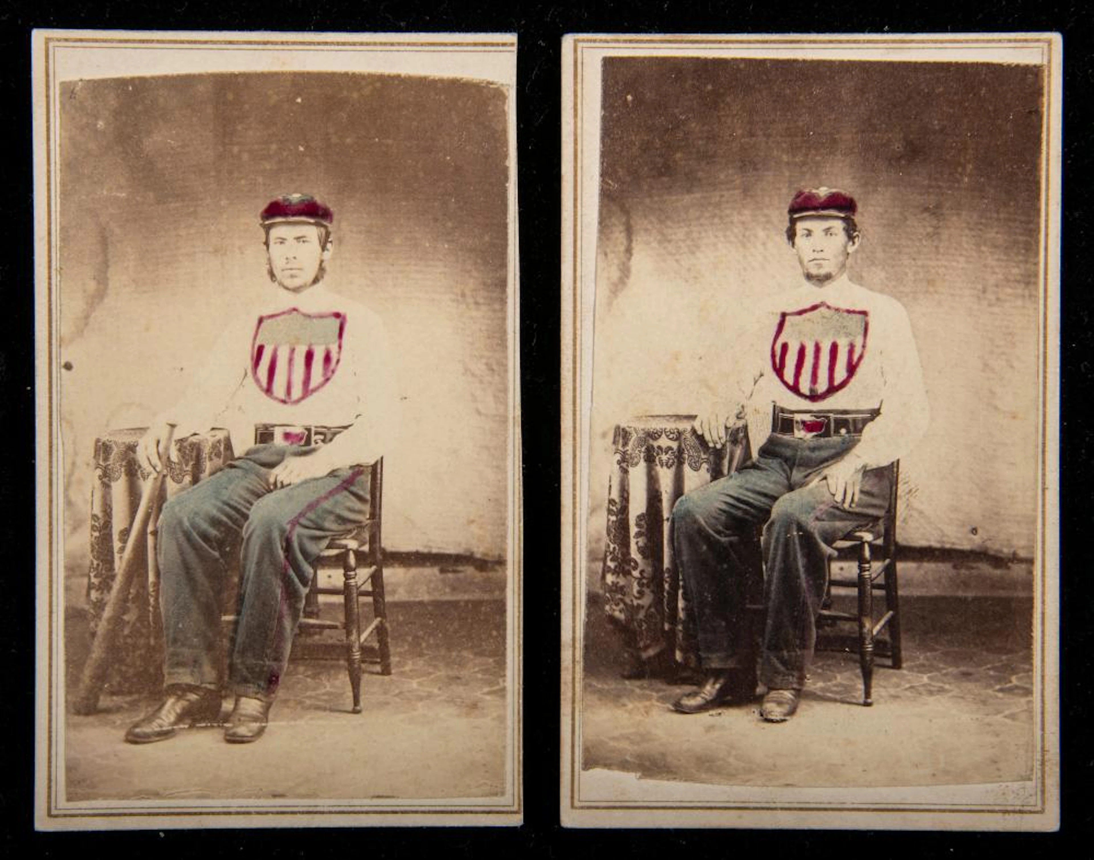 Pair of baseball player Cartes de Visite c.1860s-70s.