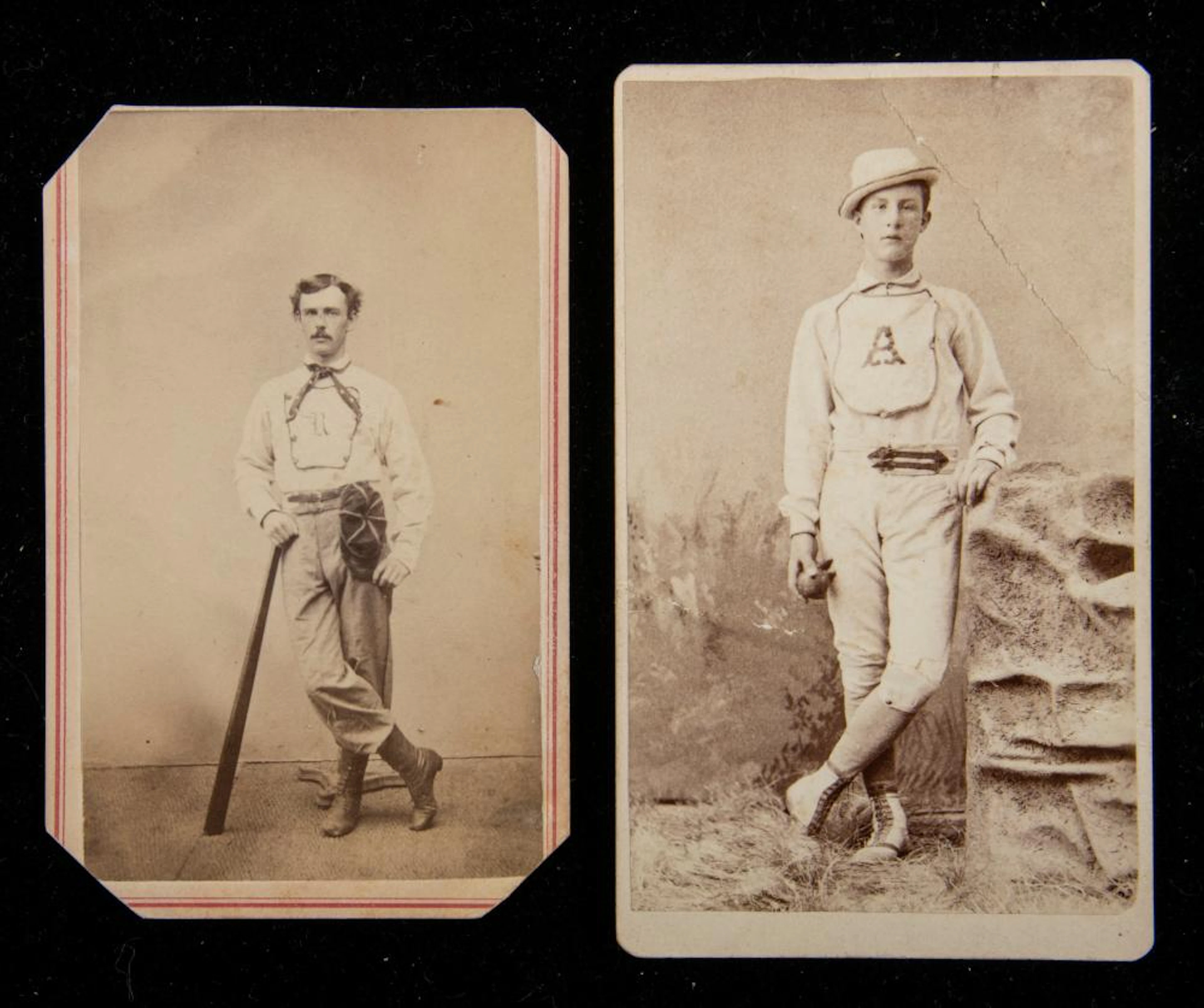 Pair of baseball player Cartes de Visite c.1870s.