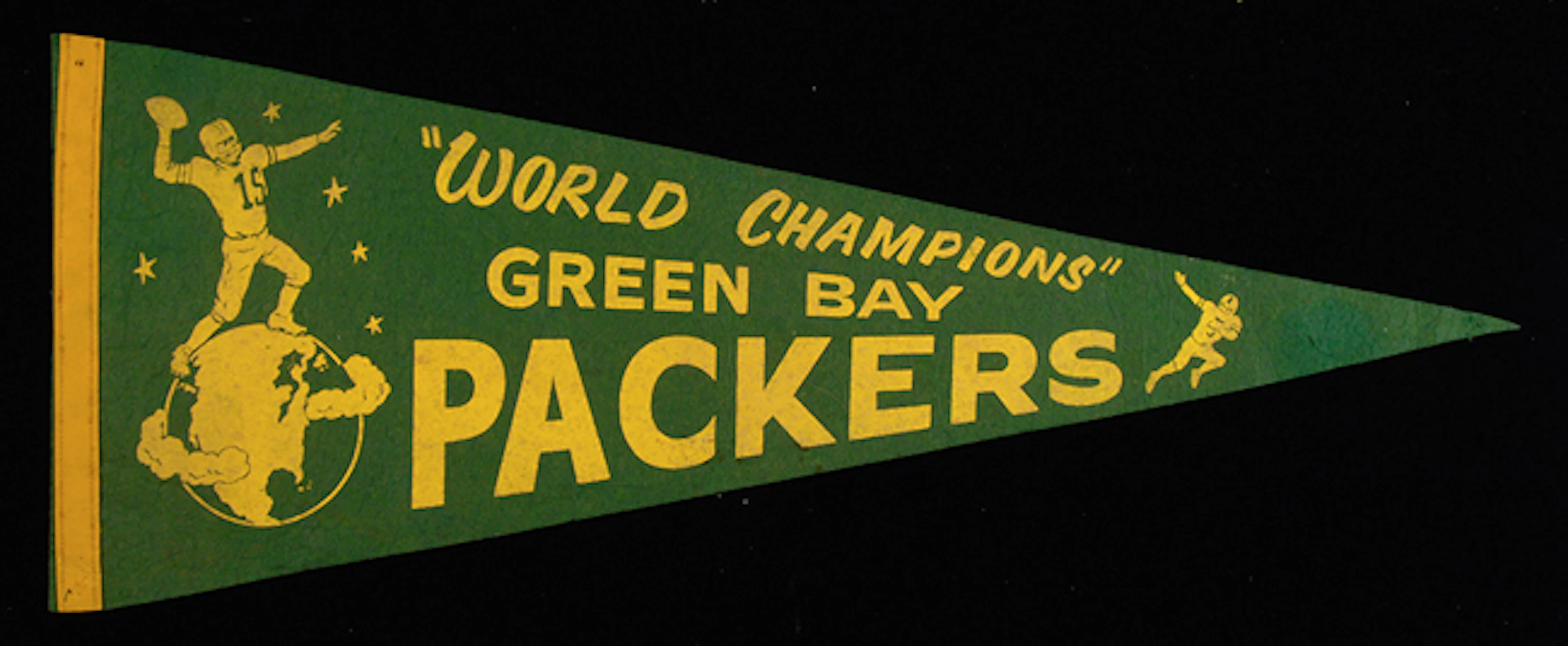 Rare 1961 Green Bay Packers NFL Champions souvenir pennant.