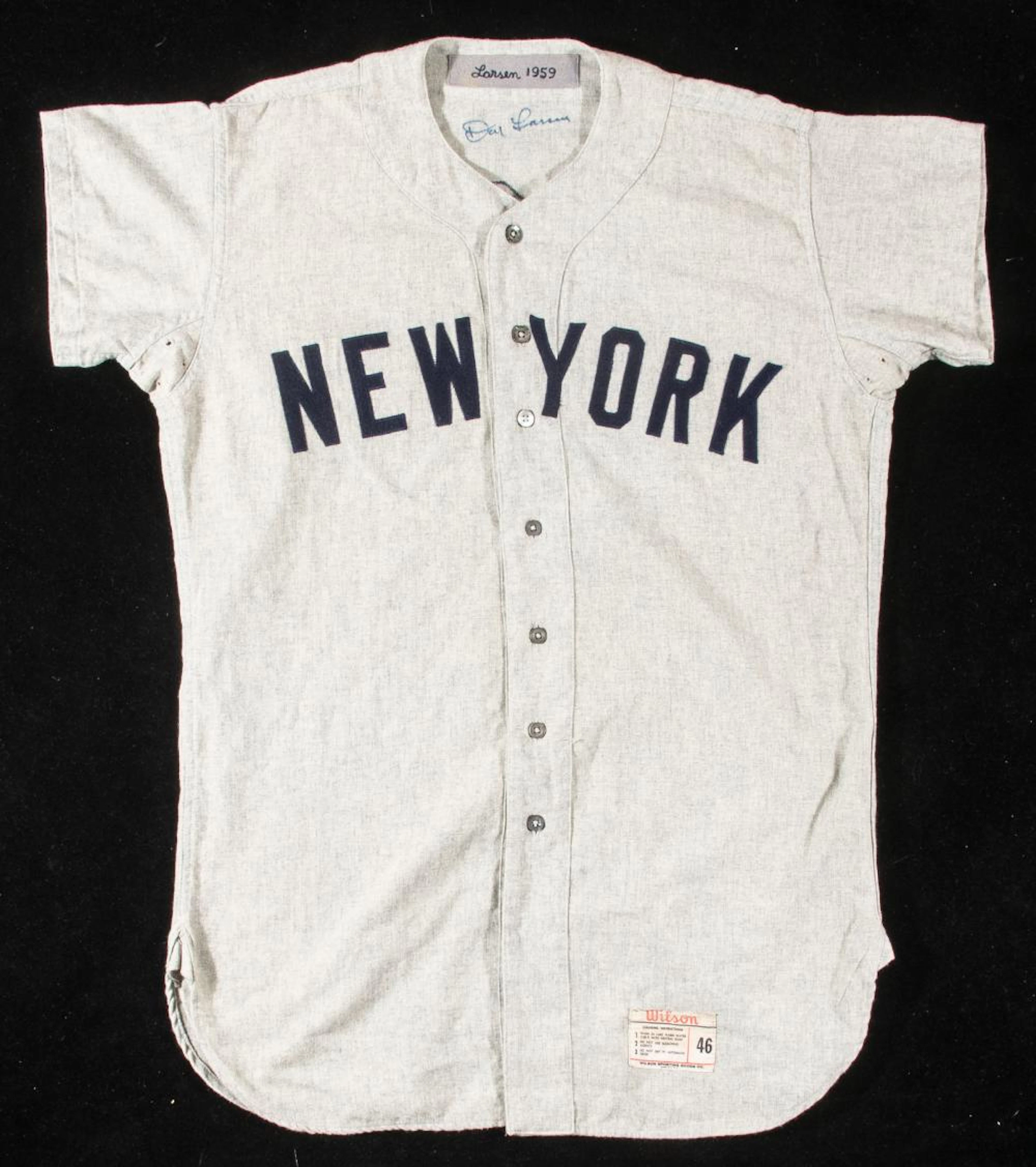 1959 Don Larsen autographed New York Yankees professional...