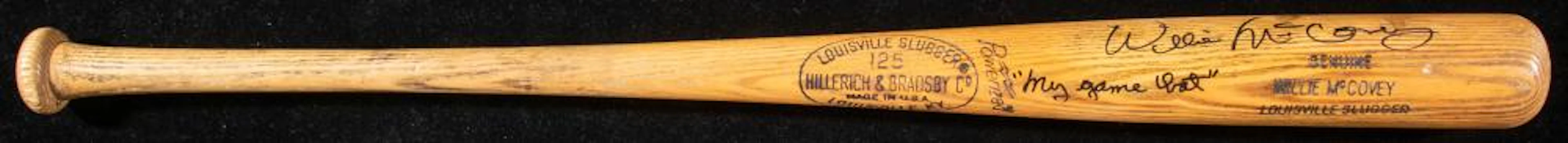 Willie McCovey autographed "My game bat" inscribed...