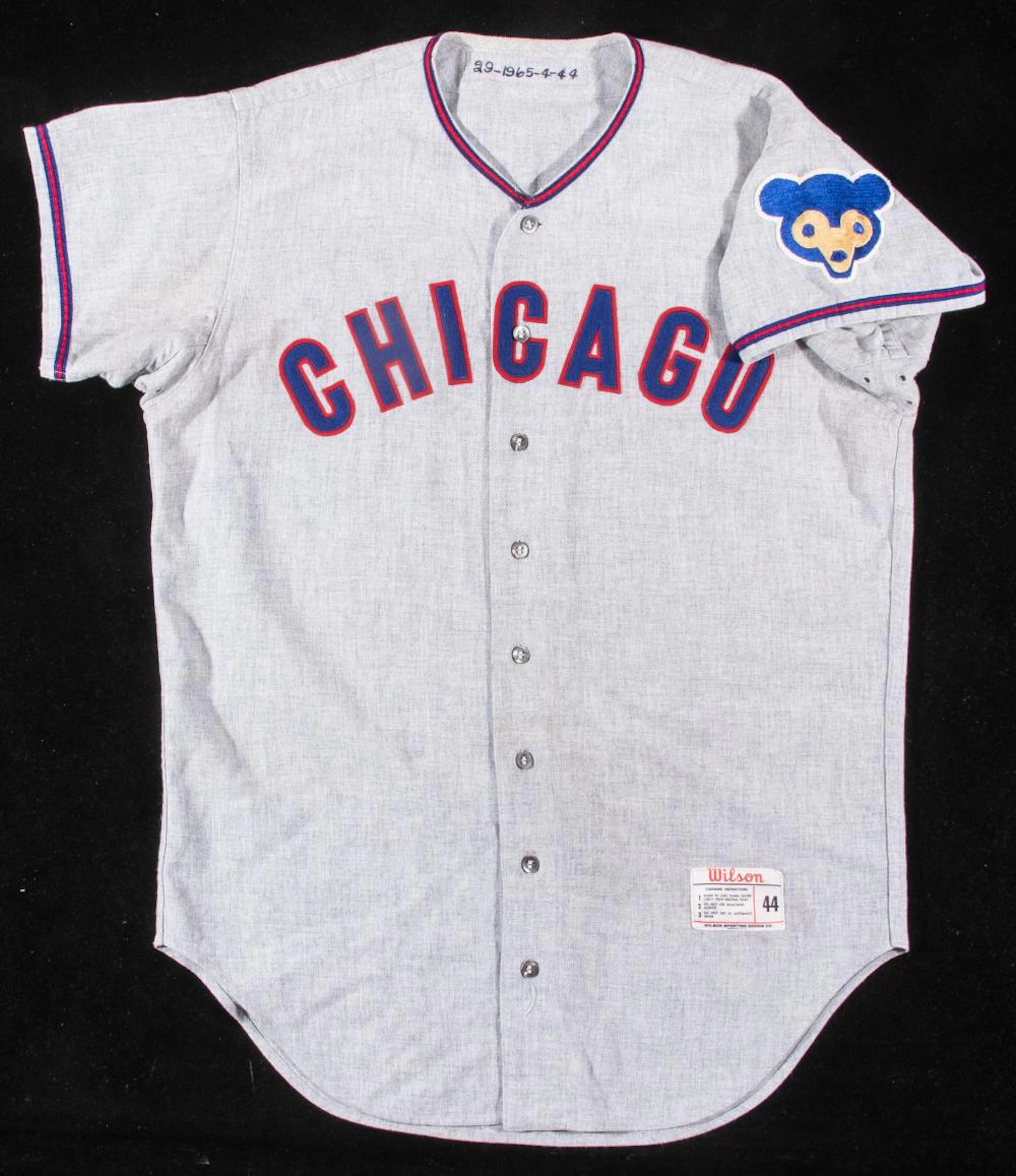 1965 Byron Browne Chicago Cubs professional model road jersey.