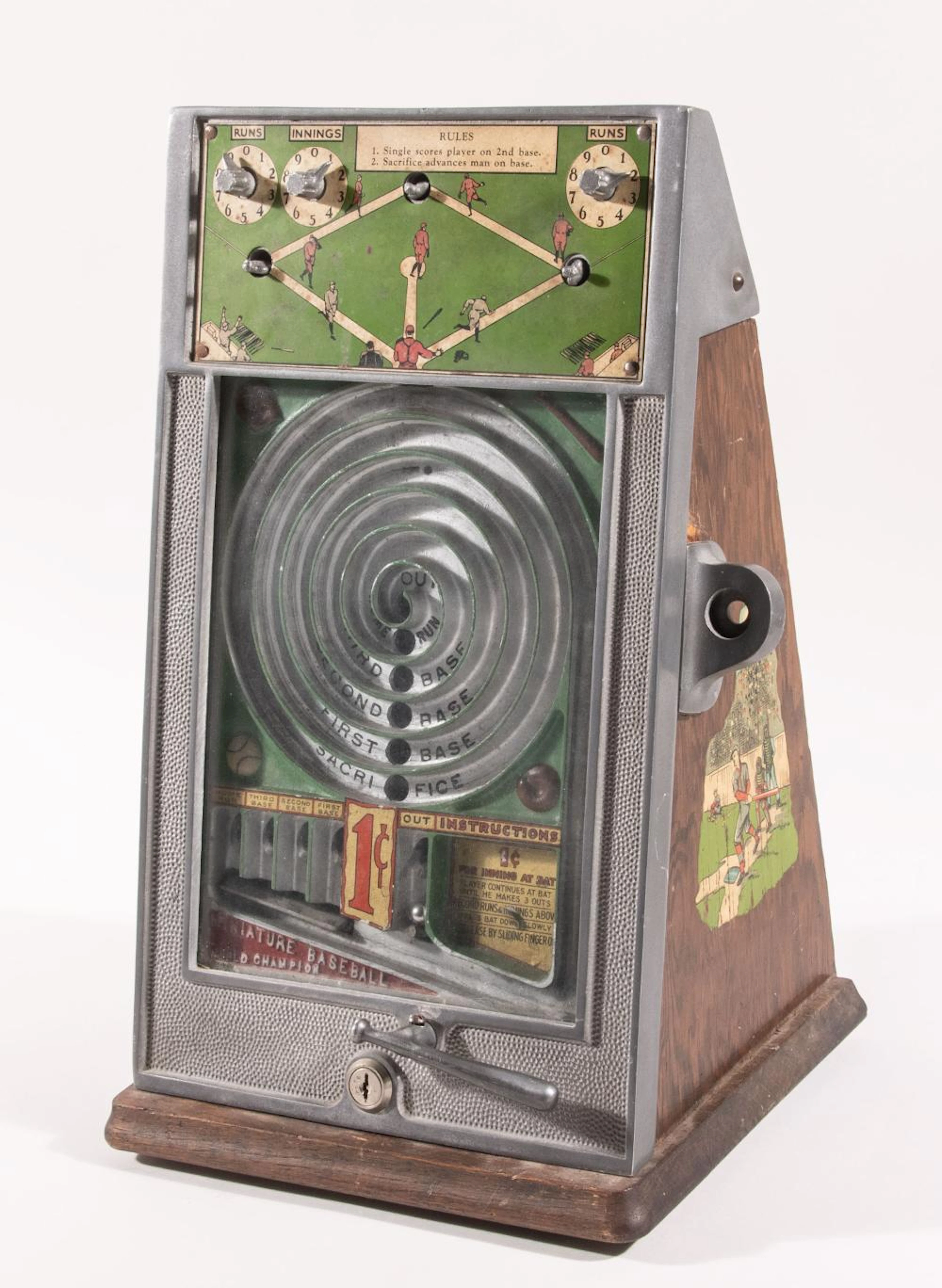 World Champion Miniature Baseball coin operated game c.1930s.