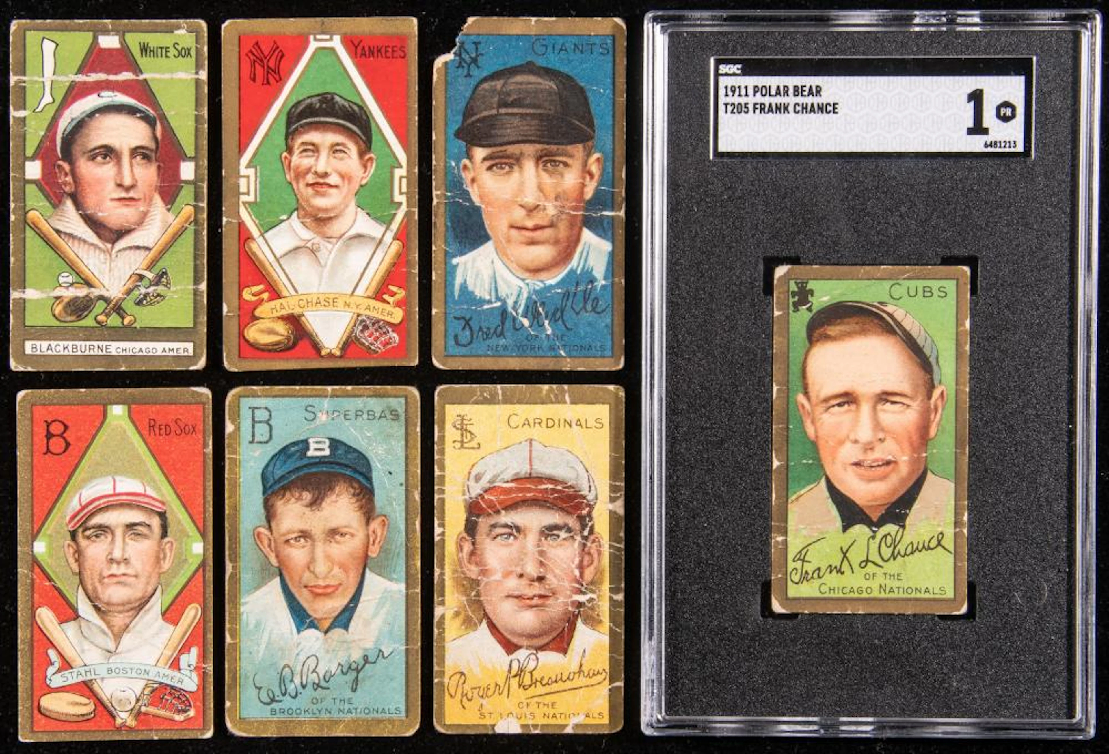 Lot of (29) 1911 T205 Gold Border incl. Bresnahan, Chance, and Chase.